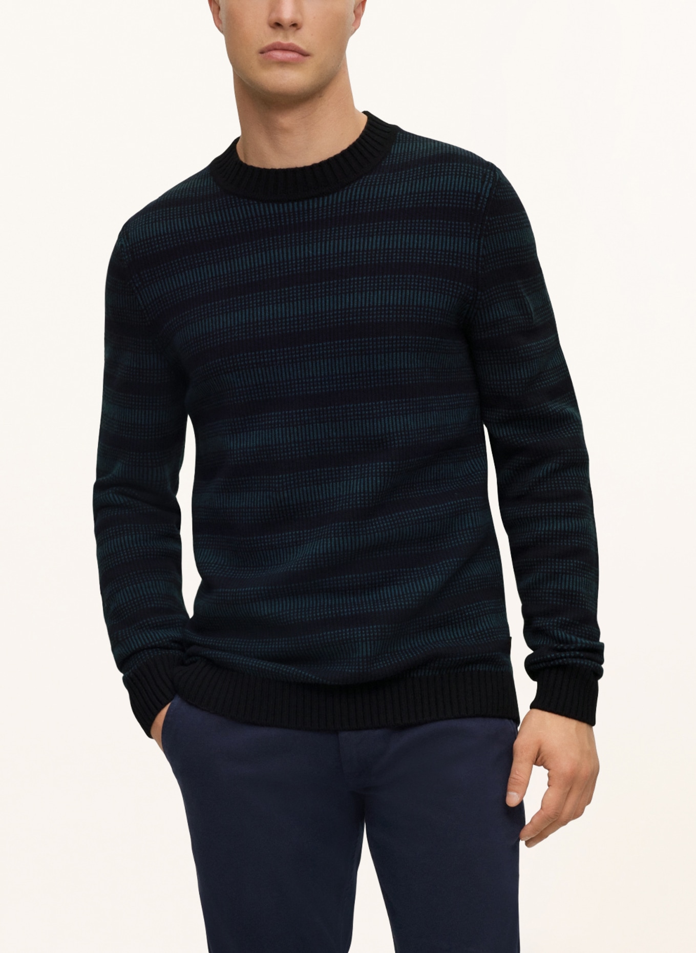 BOSS Sweater AMODEROS, Color: TEAL/ DARK BLUE (Image 4)