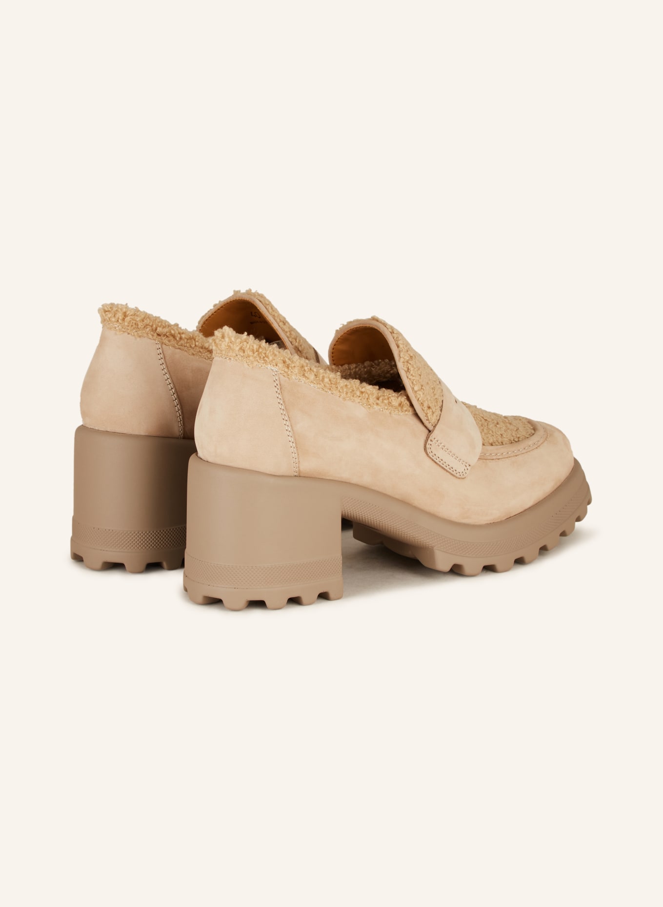 VOILE BLANCHE Penny loafers, Color: BEIGE (Image 2)