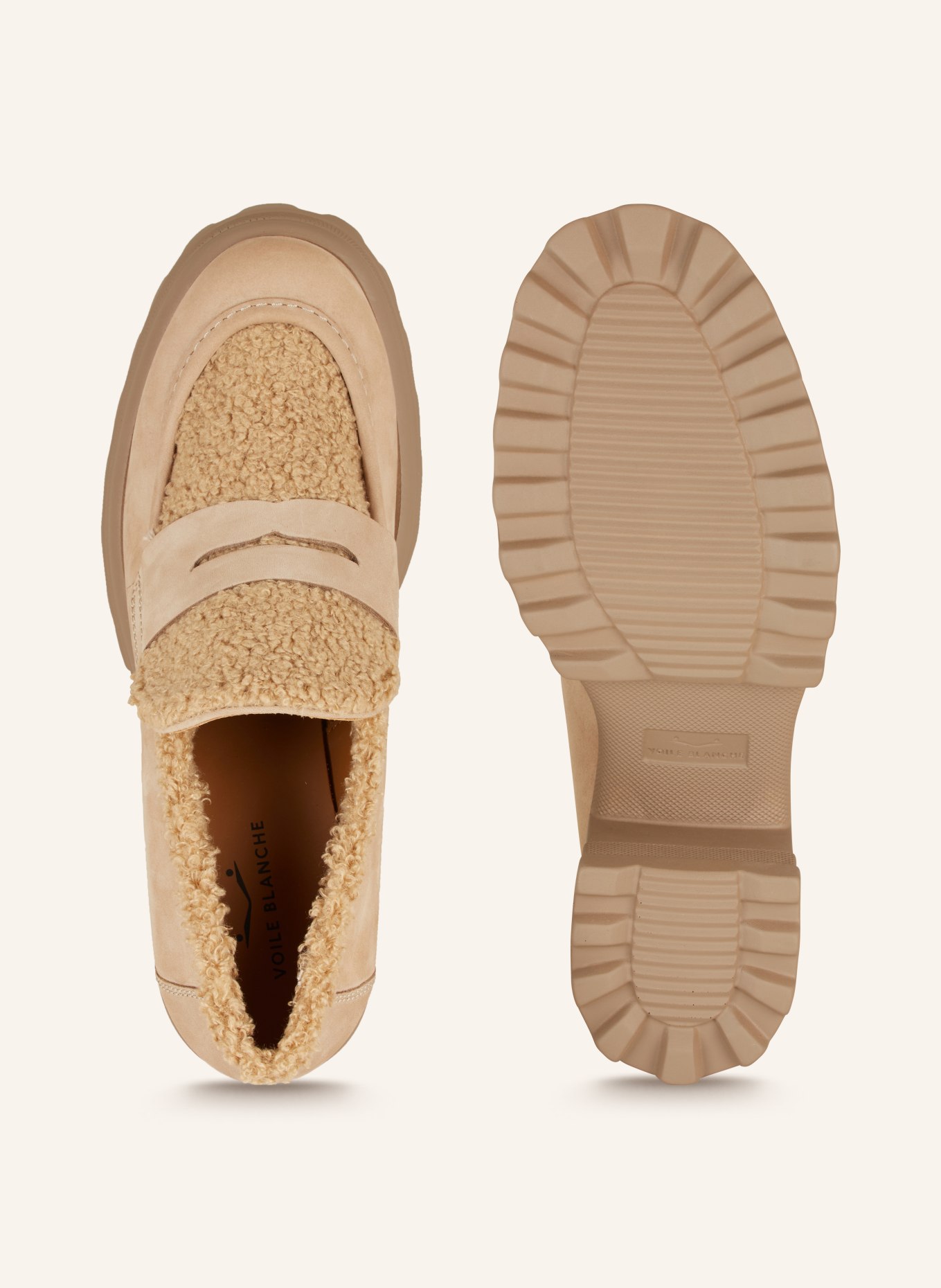 VOILE BLANCHE Penny loafers, Color: BEIGE (Image 5)