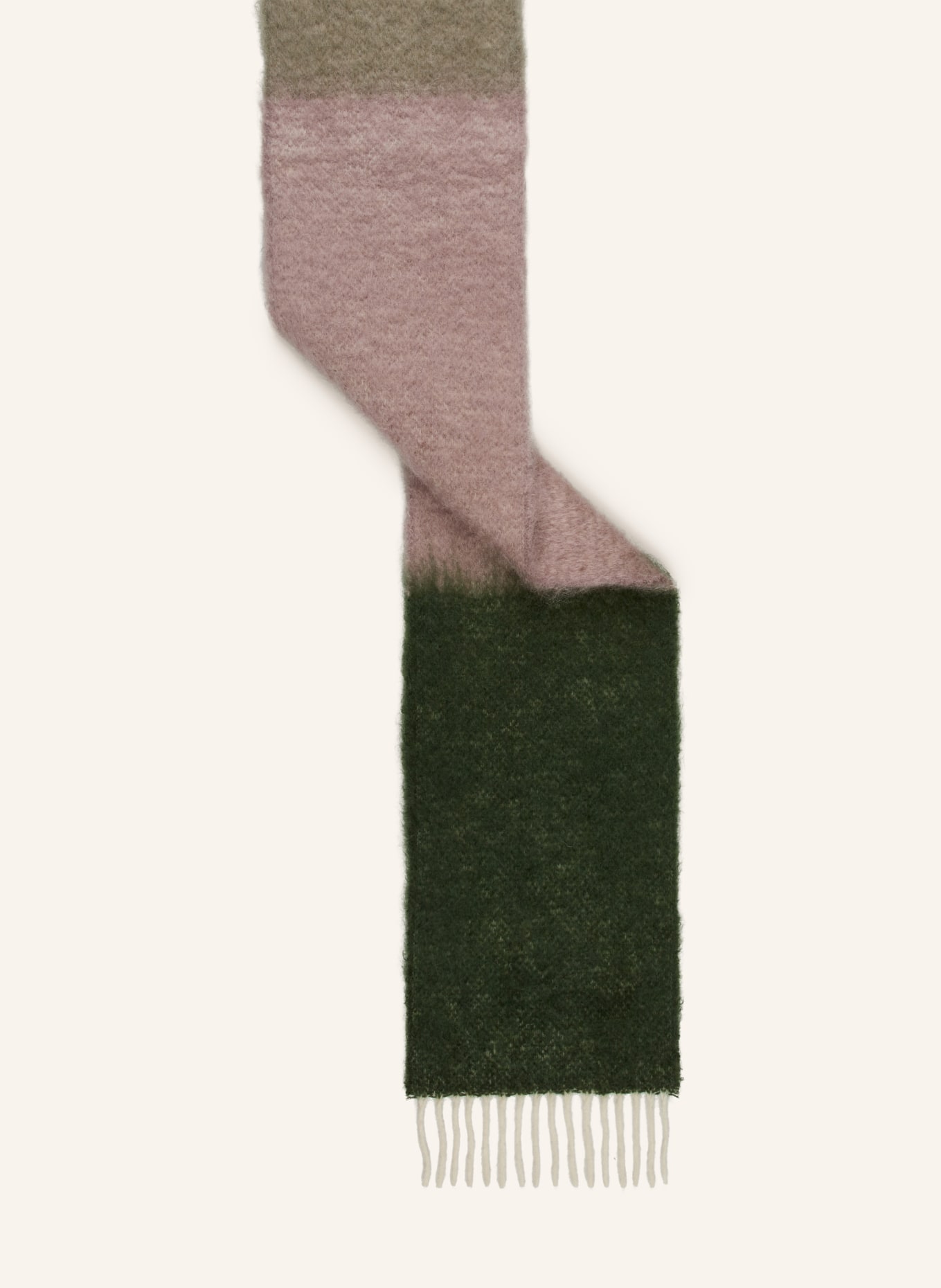 LOEWE Schal mit Mohair, Farbe: ROSÉ/ DUNKELGRÜN/ HELLGRÜN (Bild 2)