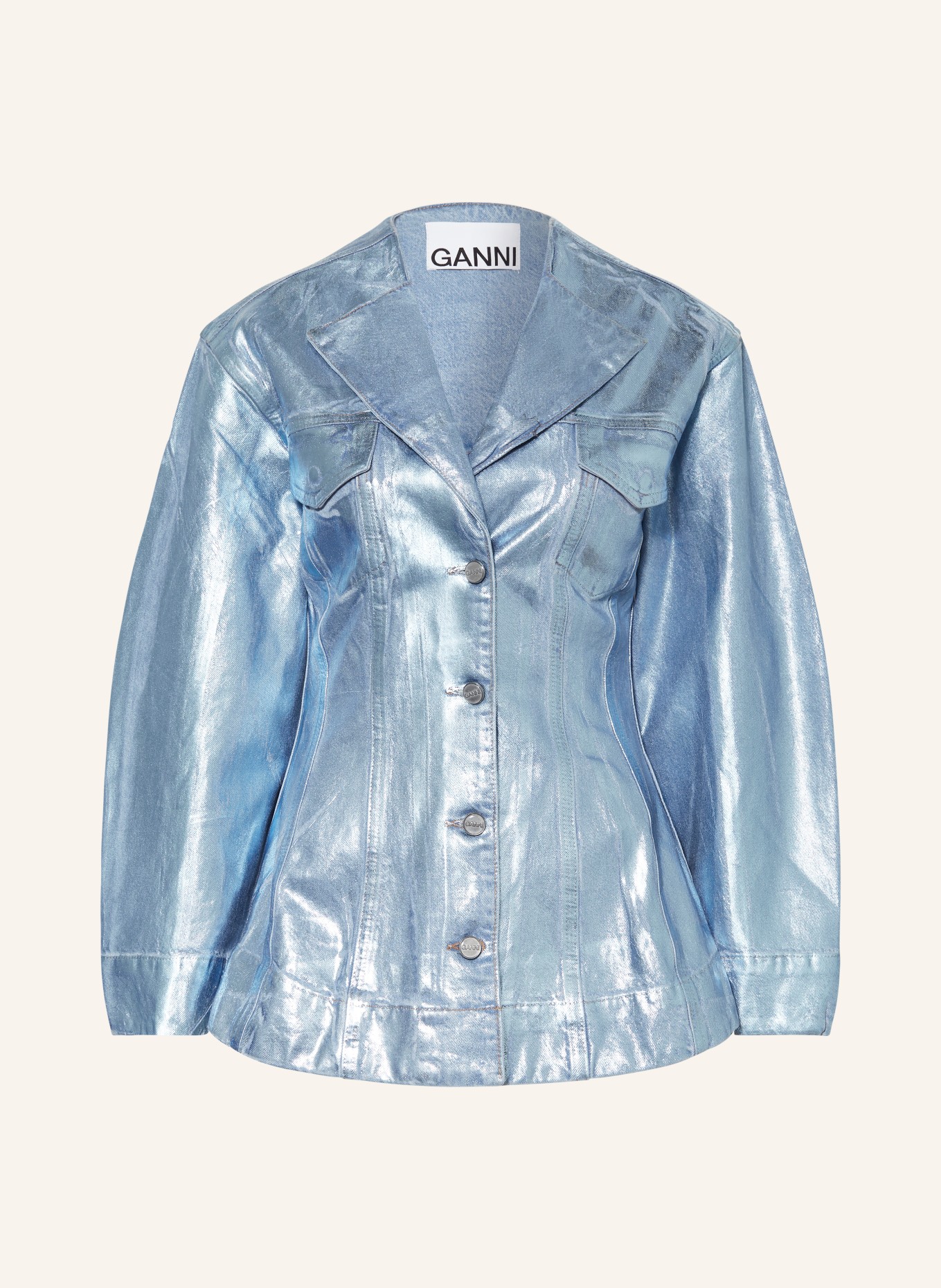 GANNI Denim blazer, Color: LIGHT BLUE (Image 1)
