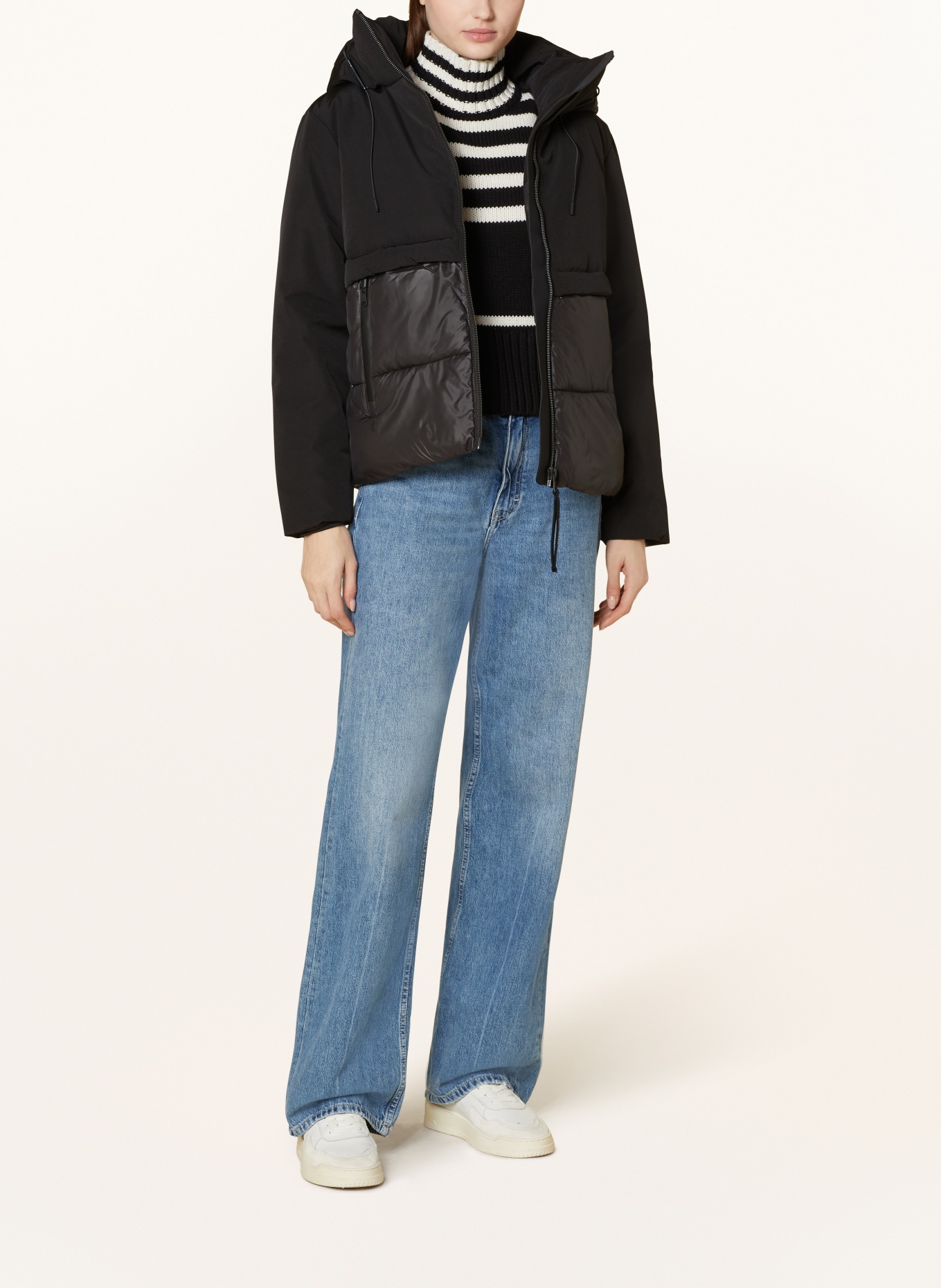 khujo Quilted jacket WAYRA in mixed materials in black