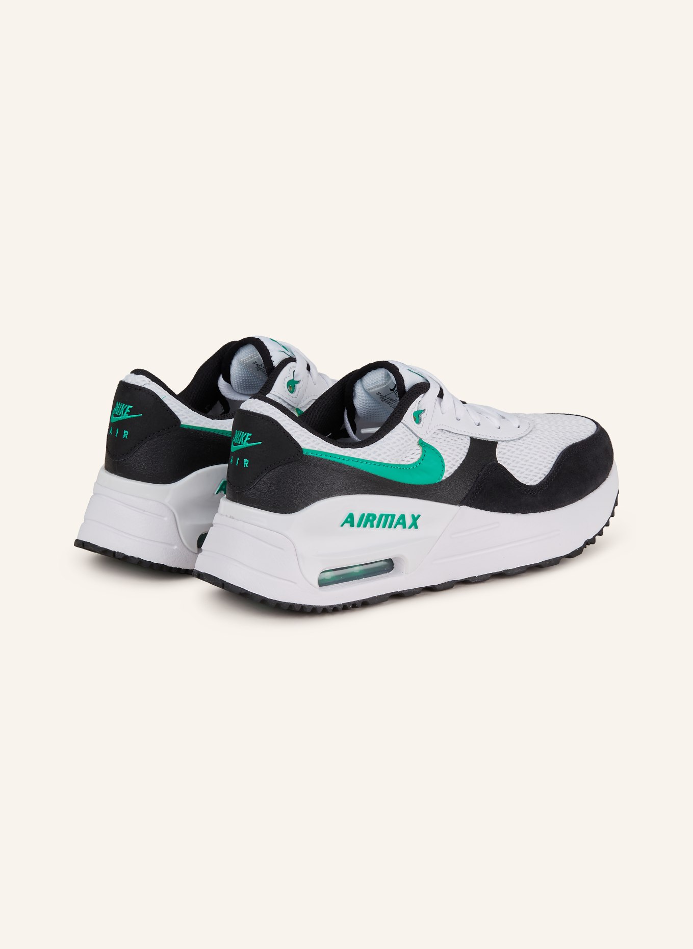 Nike Sneakers AIR MAX SYSTM, Color: WHITE/ BLACK/ GREEN (Image 2)