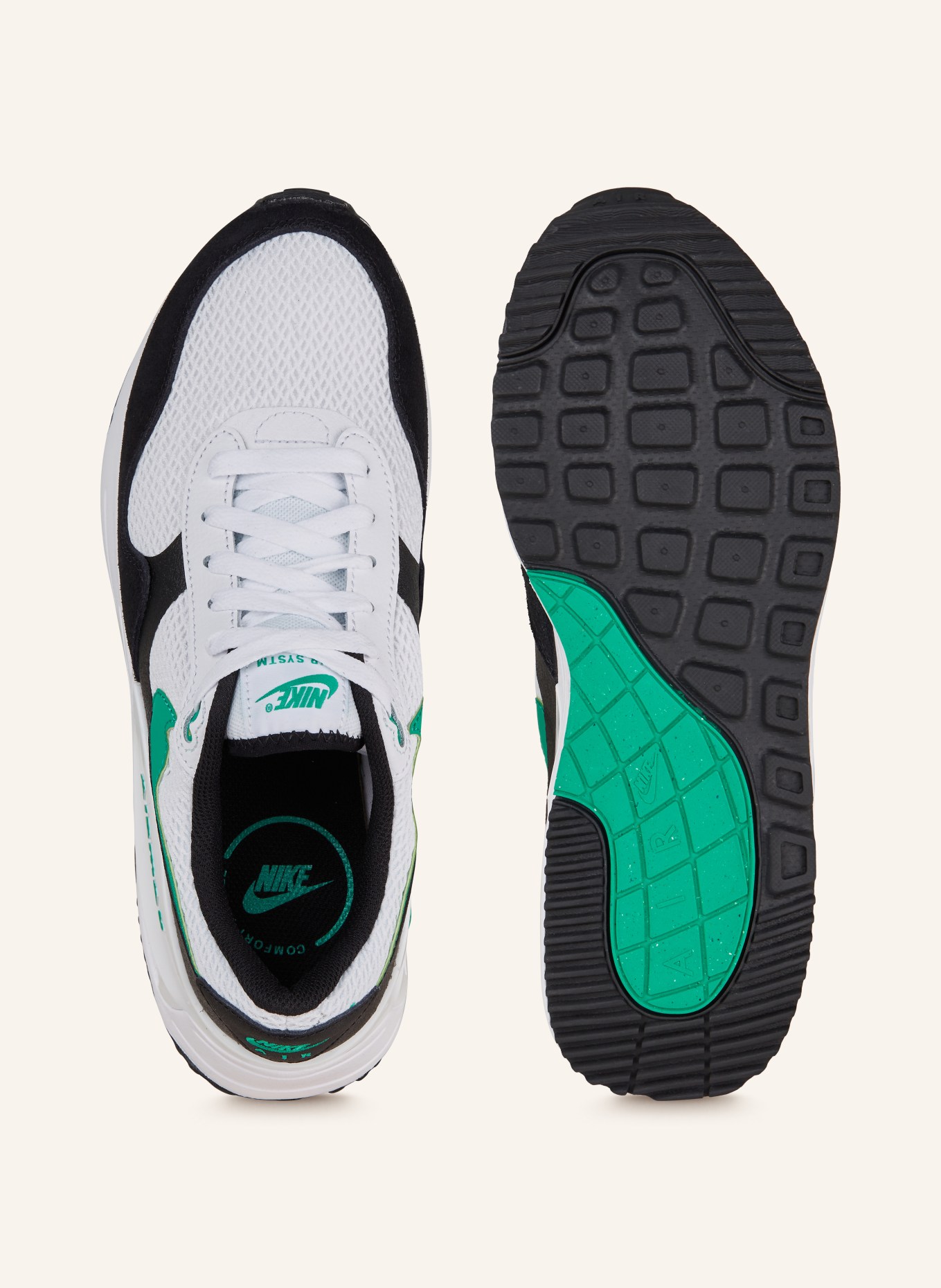 Nike Sneakers AIR MAX SYSTM, Color: WHITE/ BLACK/ GREEN (Image 5)