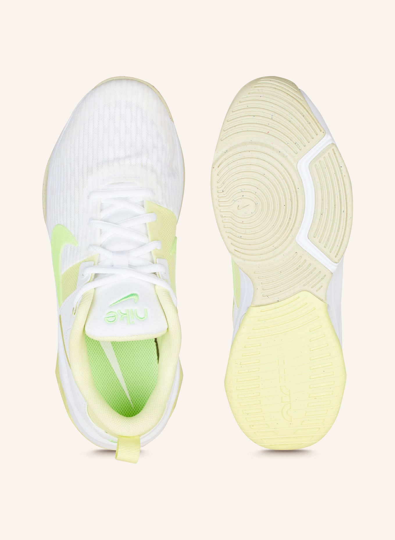 Nike Fitness shoes NIKE AIR ZOOM BELLA 6, Color: WHITE/ LIGHT YELLOW (Image 5)
