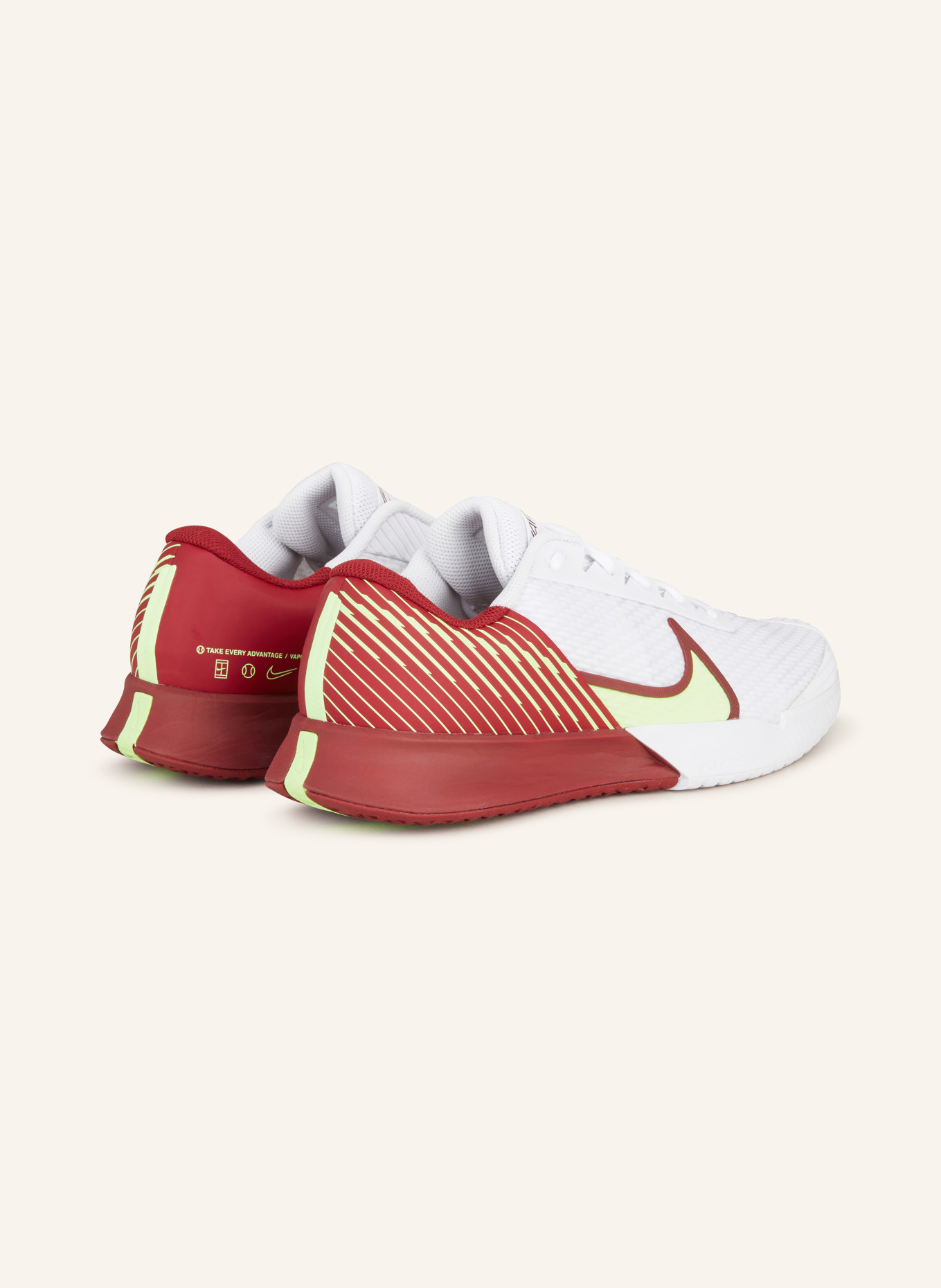 Nike Tennisschuhe NIKECOURT AIR ZOOM VAPOR PRO 2, Farbe: WEISS/ DUNKELROT (Bild 2)