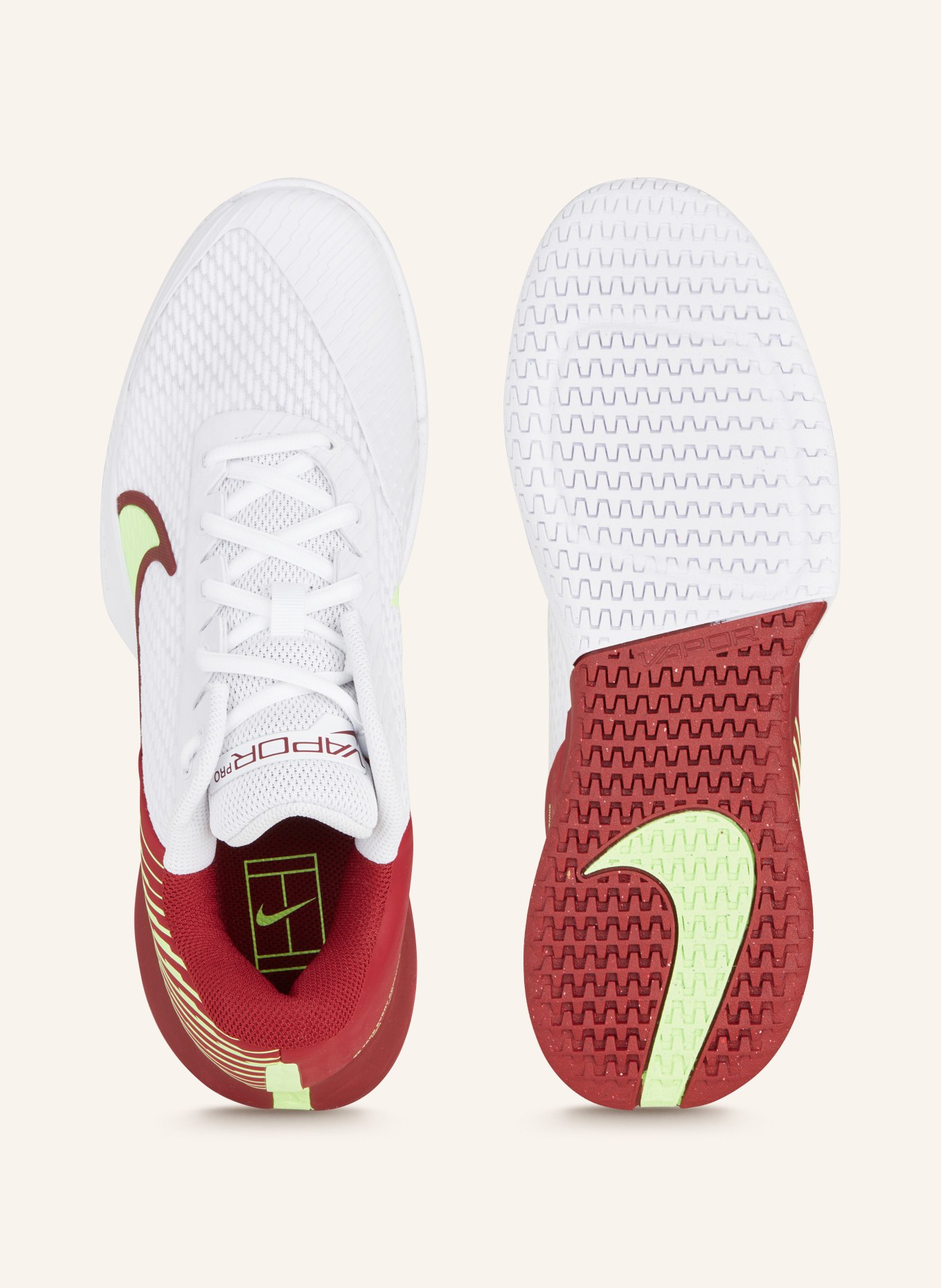 Nike Tennisschuhe NIKECOURT AIR ZOOM VAPOR PRO 2, Farbe: WEISS/ DUNKELROT (Bild 5)