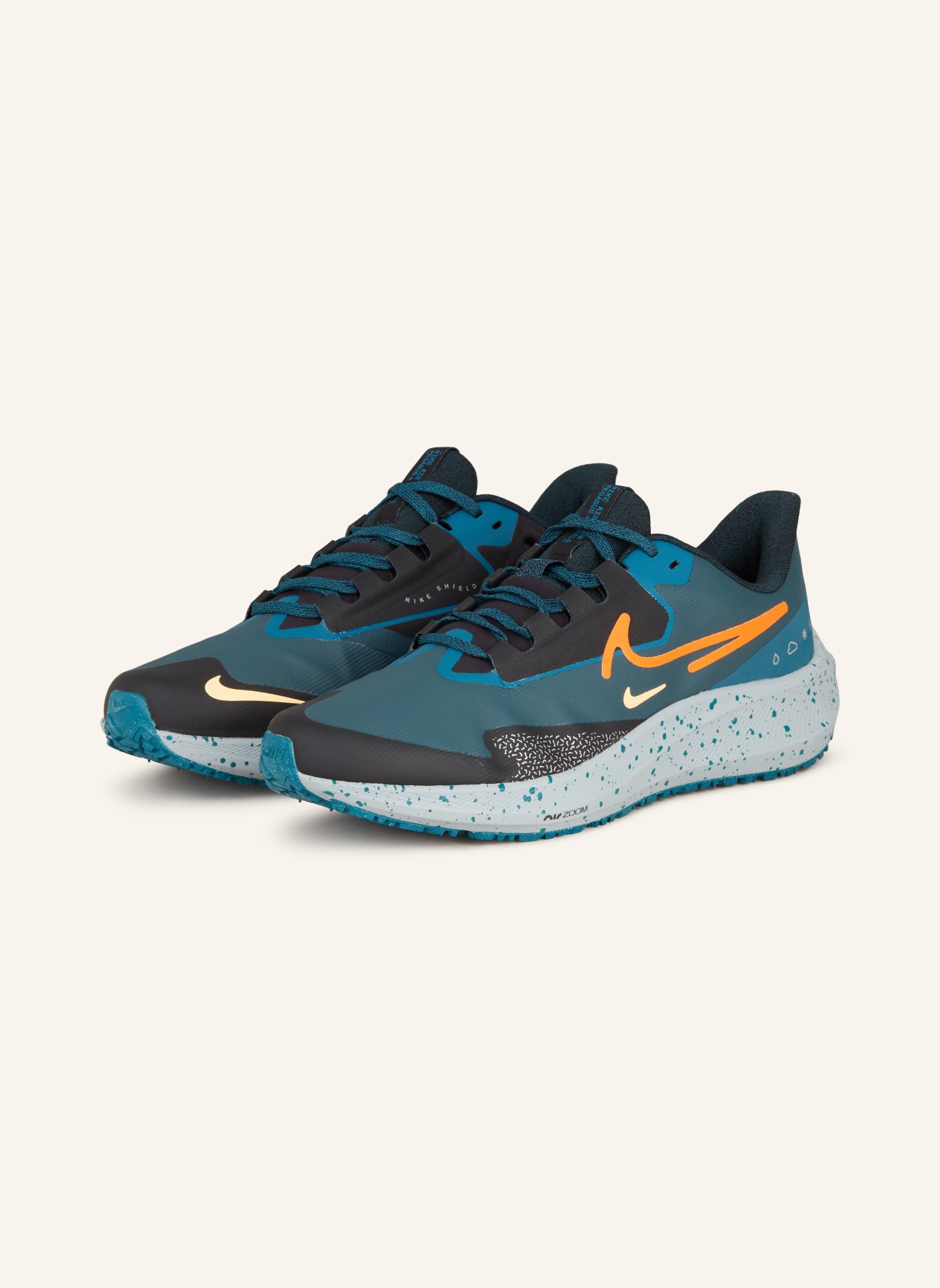 Nike Laufschuhe PEGASUS 39 SHIELD, Farbe: PETROL/ ORANGE (Bild 1)