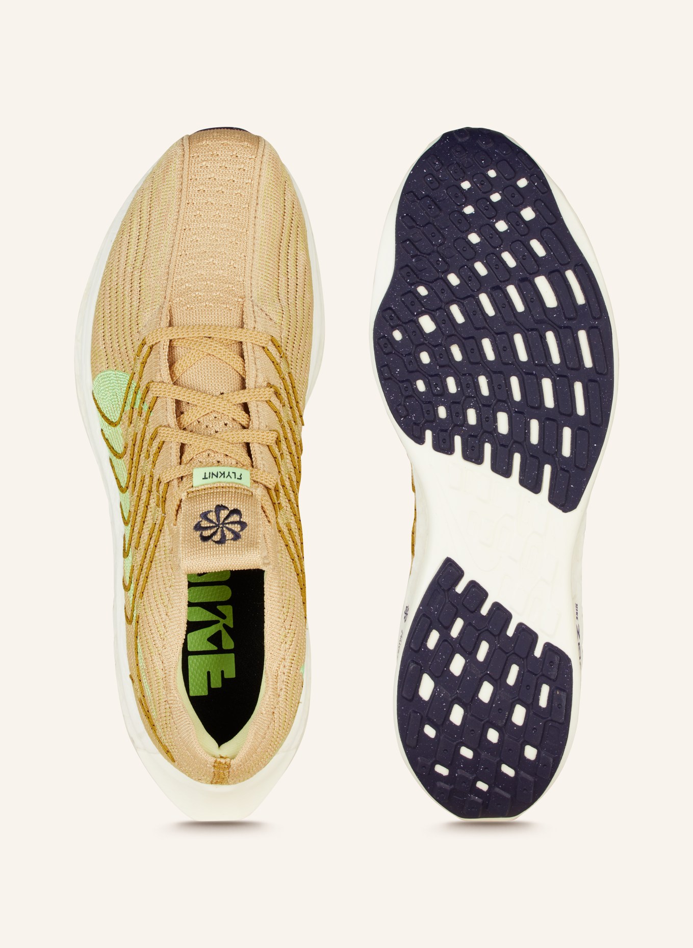 Nike Běžecké boty PEGASUS TURBO NEXT NATURE, Barva: SVĚTLE HNĚDÁ/ NEONOVĚ ZELENÁ (Obrázek 5)