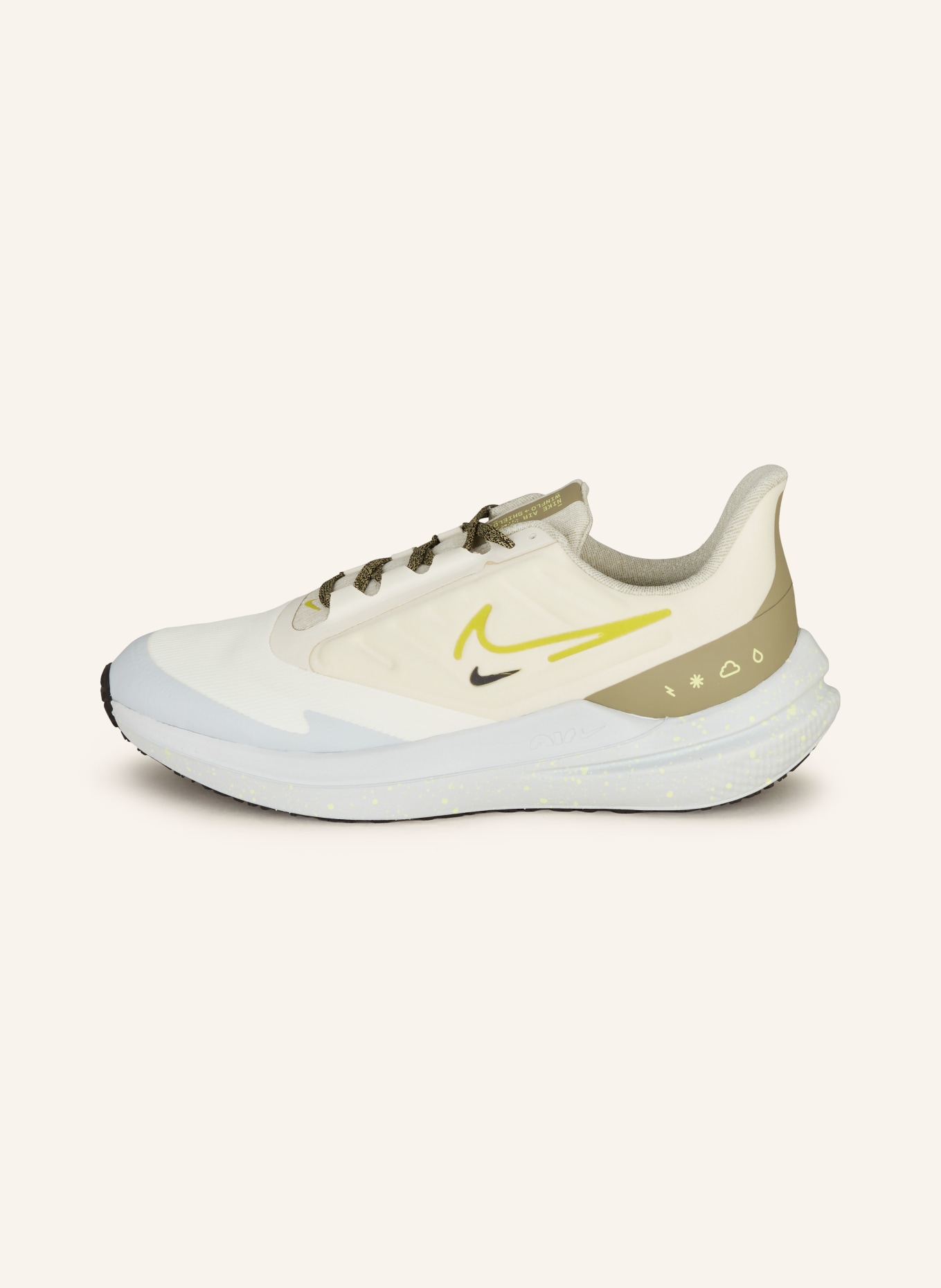 Nike Buty do biegania WINFLO 9 SHIELD, Kolor: ECRU/ JASNOCZARY/ ZIELONY (Obrazek 4)