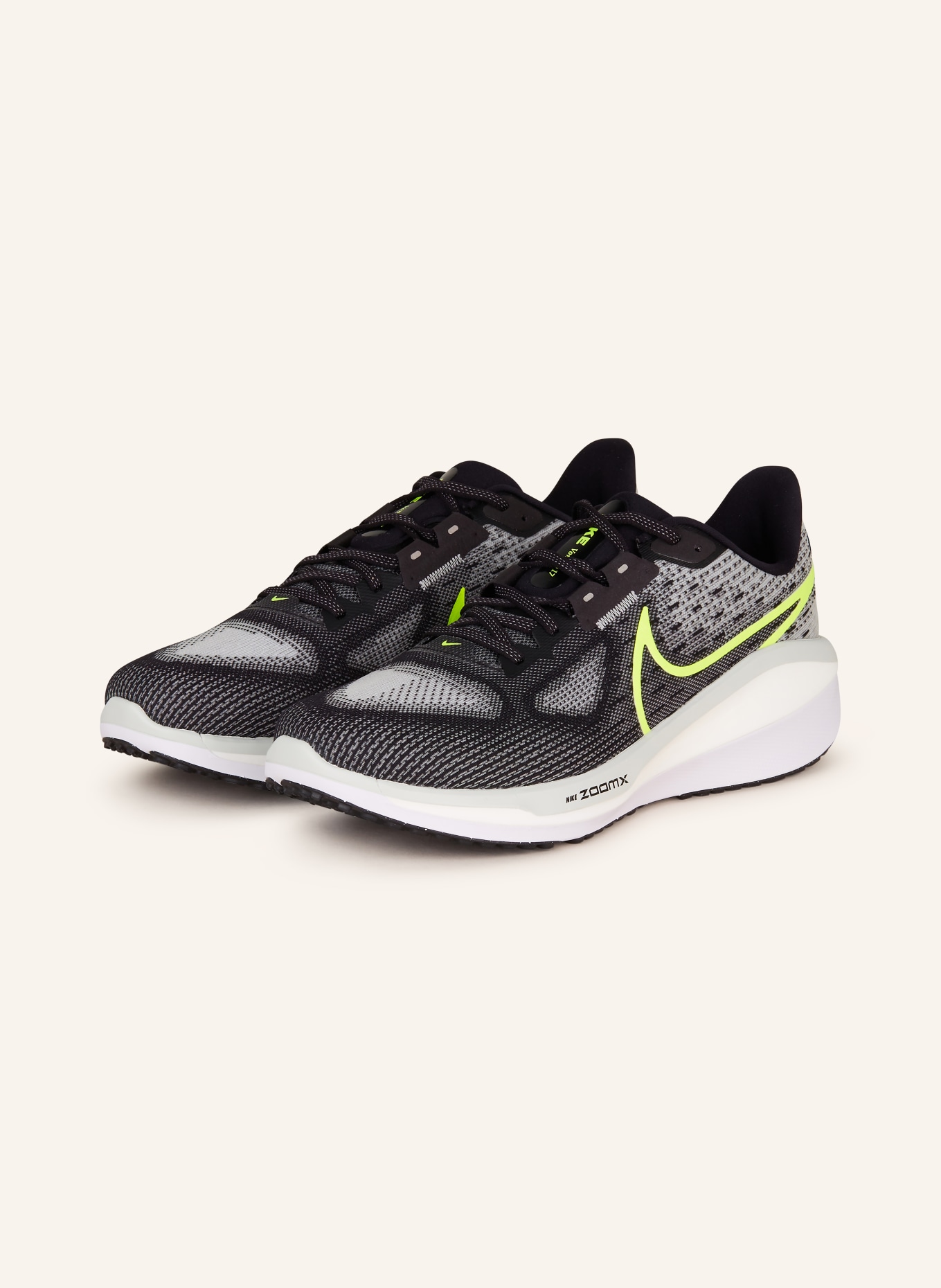 Nike Laufschuhe VOMERO 17, Farbe: HELLGRAU/ DUNKELGRAU/ NEONGELB (Bild 1)