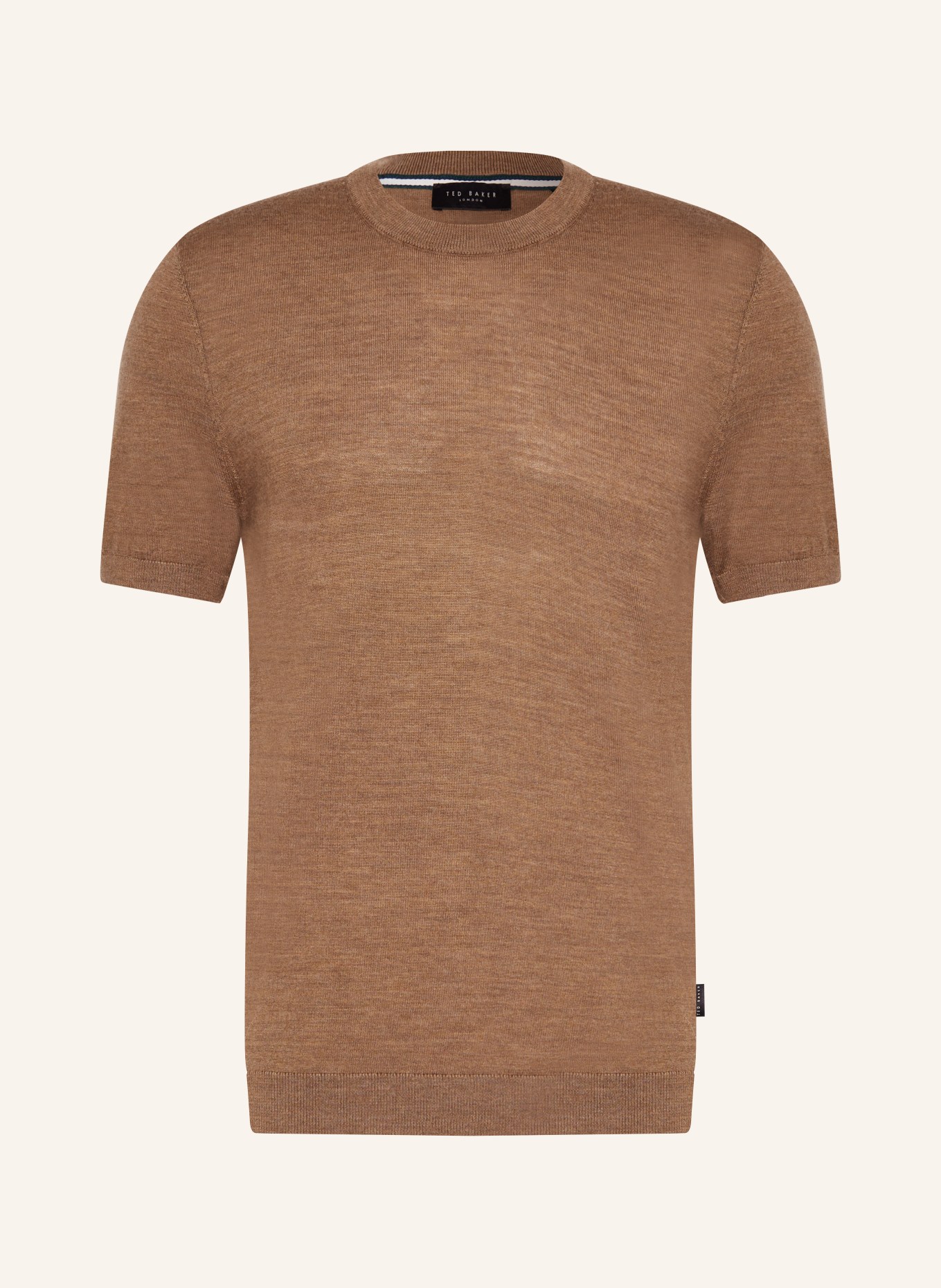 TED BAKER Úpletové tričko SENTI, Barva: BÉŽOVÁ (Obrázek 1)