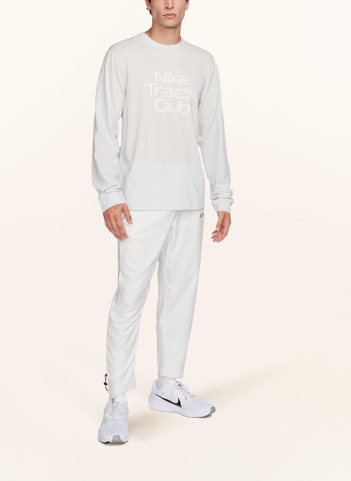 Nike Running shirt TRACK CLUB, Color: LIGHT GRAY/ WHITE (Image 2)