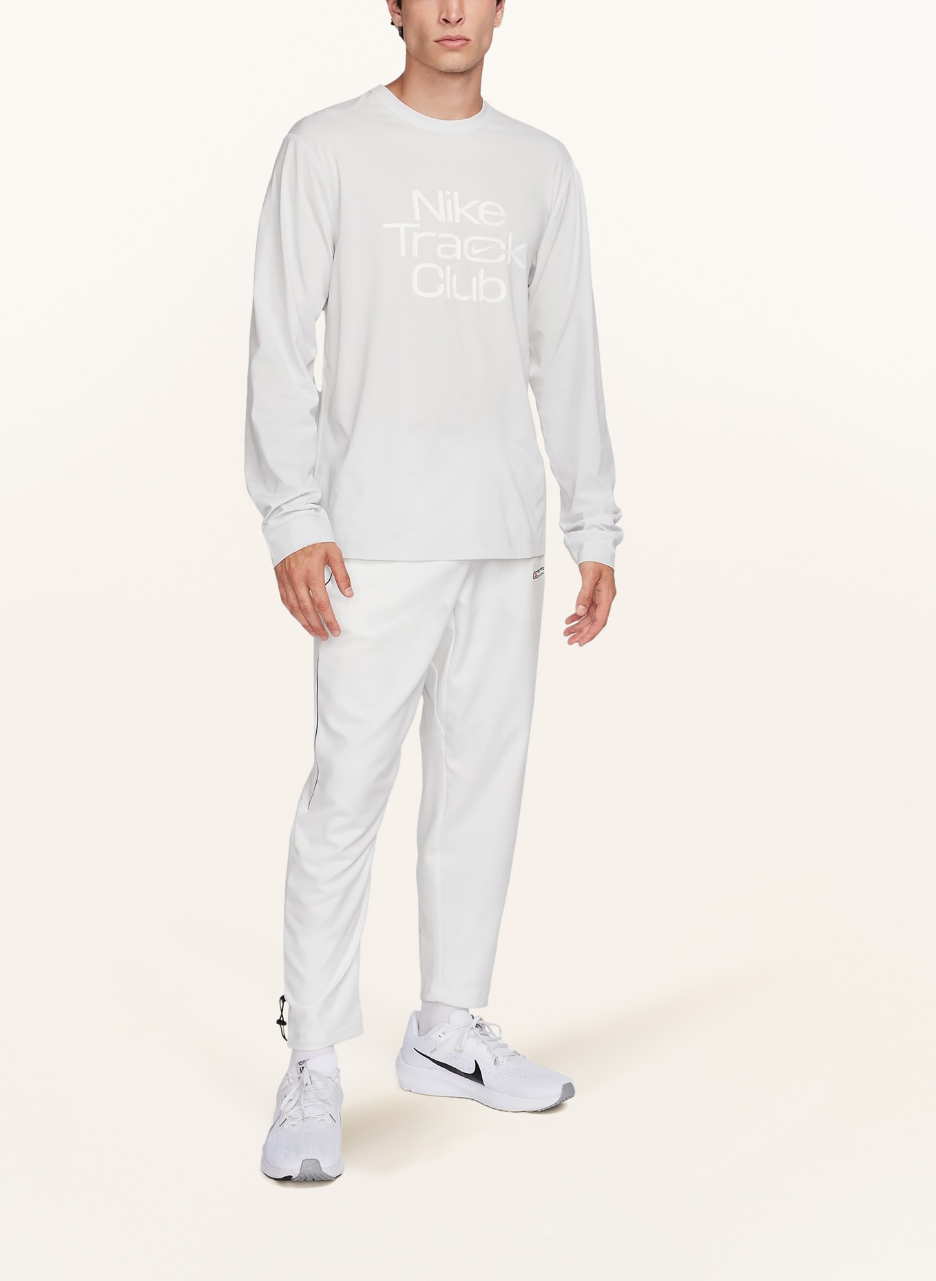 Nike Running shirt TRACK CLUB in light gray white