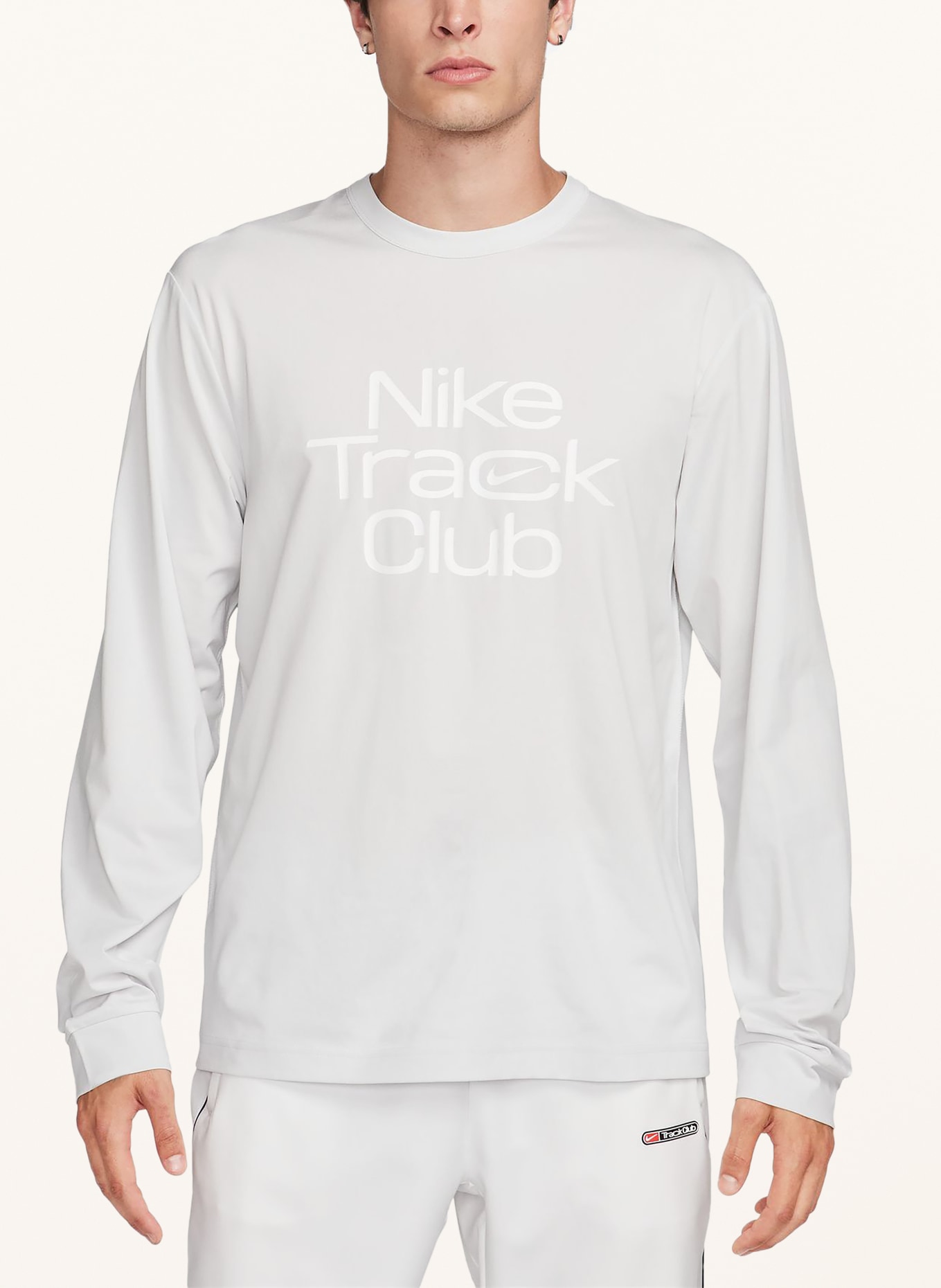 Nike Running shirt TRACK CLUB, Color: LIGHT GRAY/ WHITE (Image 4)