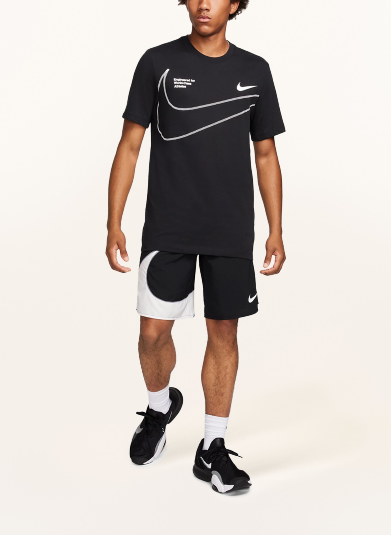 Nike T-Shirt DRI-FIT, Farbe: SCHWARZ/ WEISS (Bild 2)