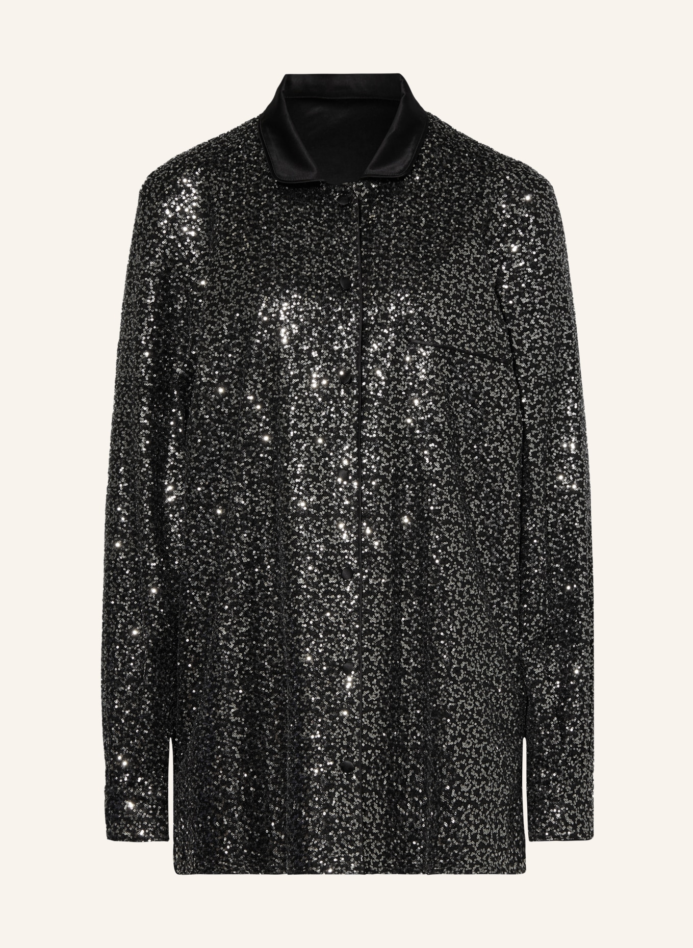 DOLCE & GABBANA Satin blouse with sequins, Color: BLACK (Image 1)