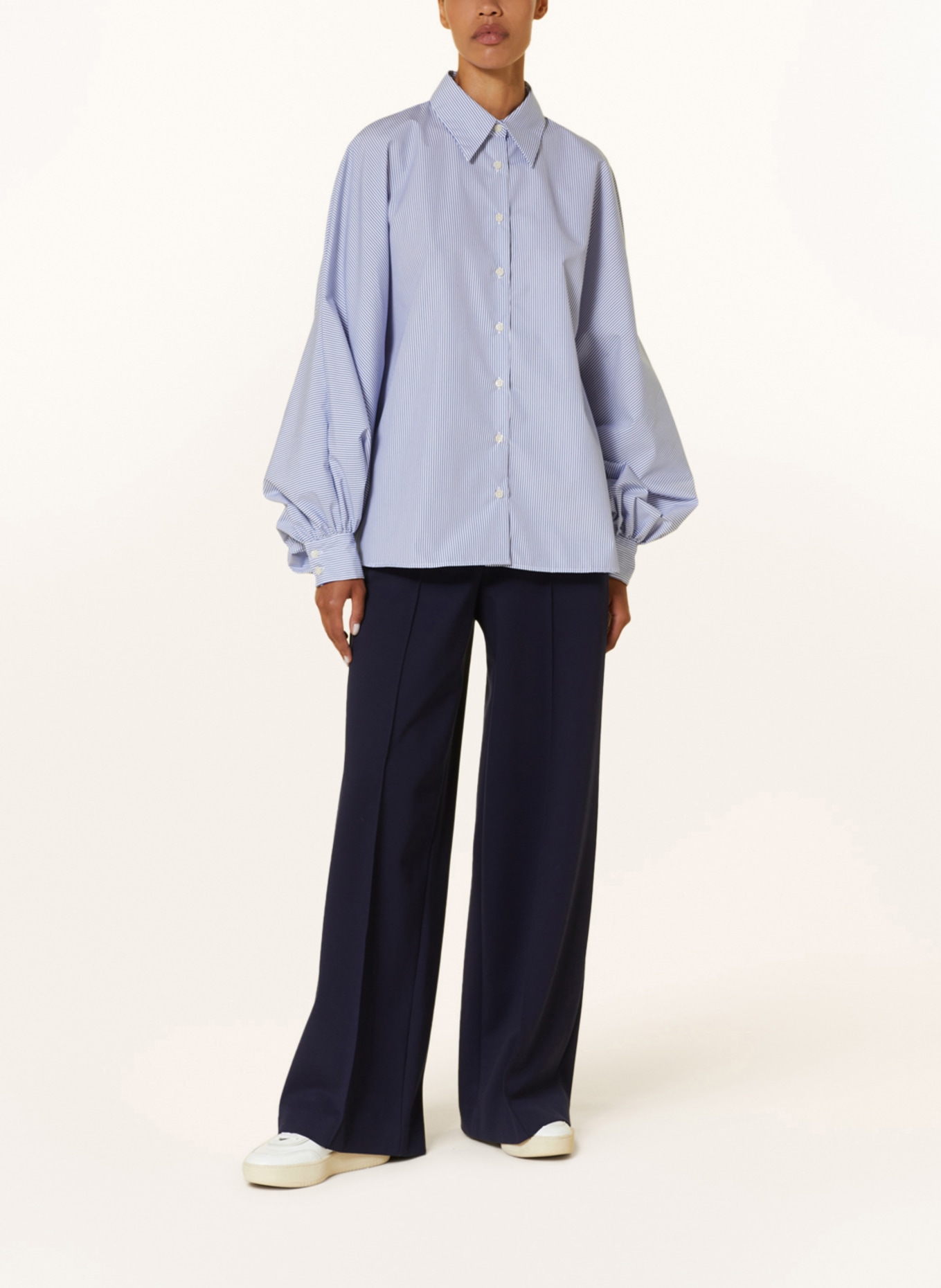 SoSUE Shirt blouse ANTONIA, Color: LIGHT BLUE/ WHITE (Image 2)