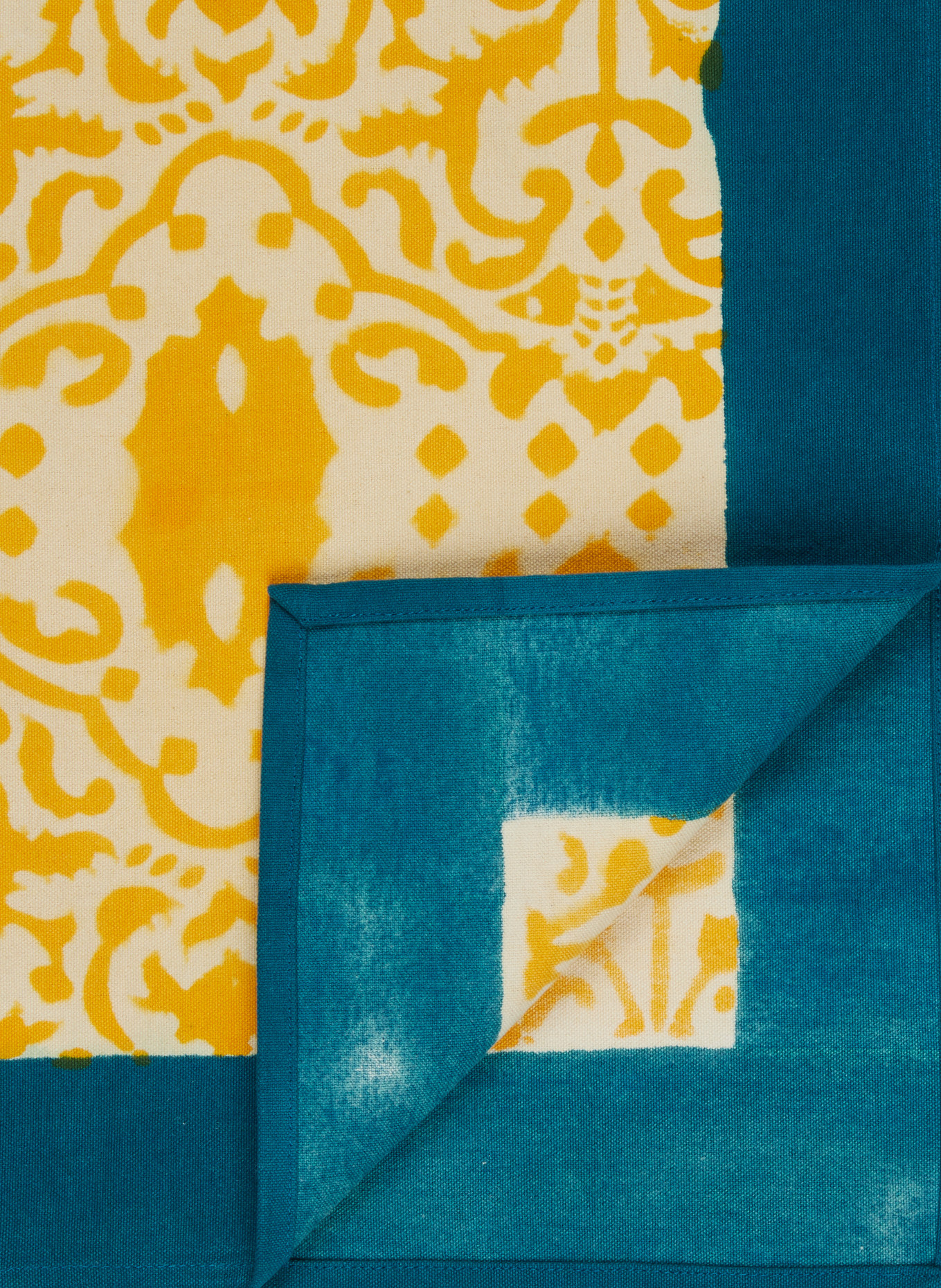 LISA CORTI Placemats DAMASK, Color: DARK YELLOW/ CREAM/ TEAL (Image 2)