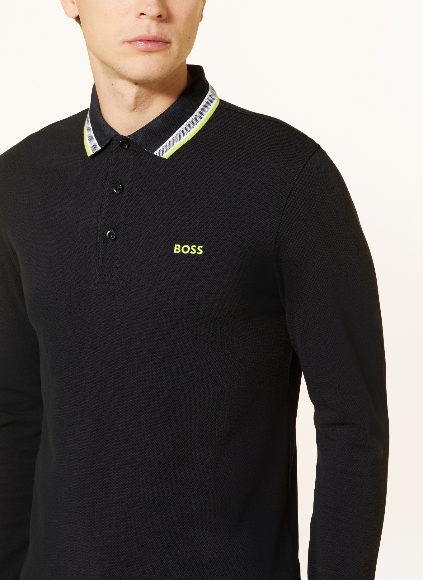 BOSS Piqué-Poloshirt PLISY Regular Fit, Farbe: SCHWARZ (Bild 4)