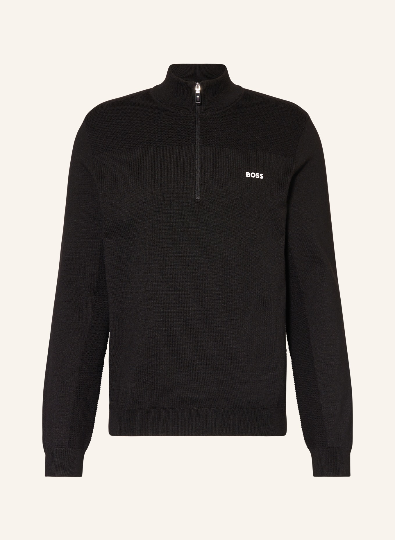 BOSS Half-zip sweater MOMENTUM, Color: BLACK (Image 1)