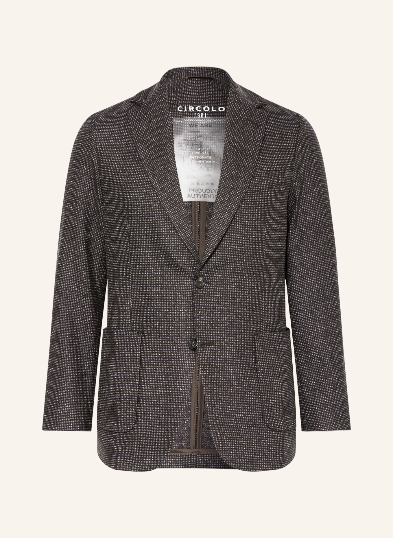 CIRCOLO 1901 Tailored jacket extra slim fit, Color: DARK BROWN/ BROWN/ BEIGE (Image 1)