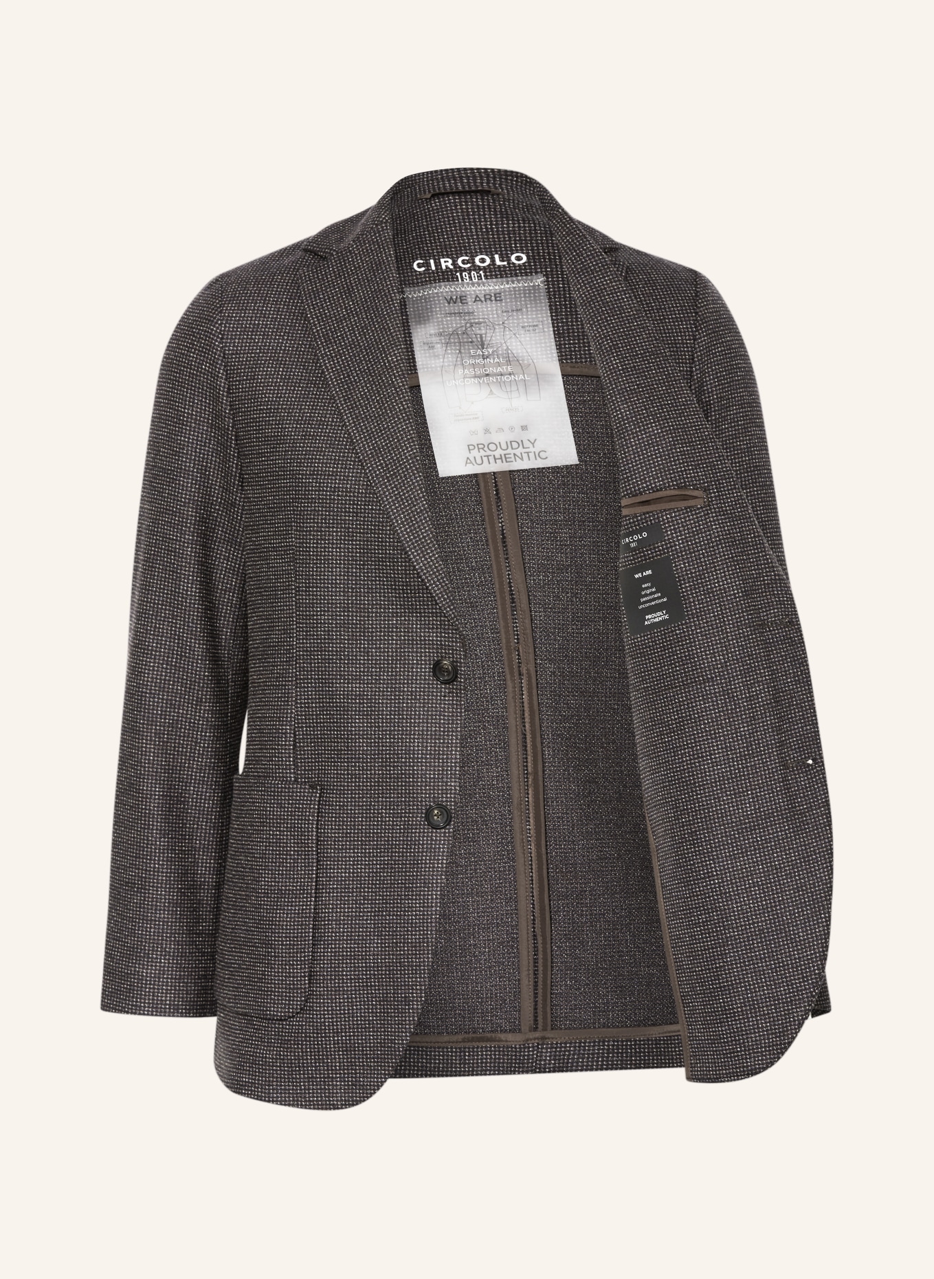 CIRCOLO 1901 Tailored jacket extra slim fit, Color: DARK BROWN/ BROWN/ BEIGE (Image 4)