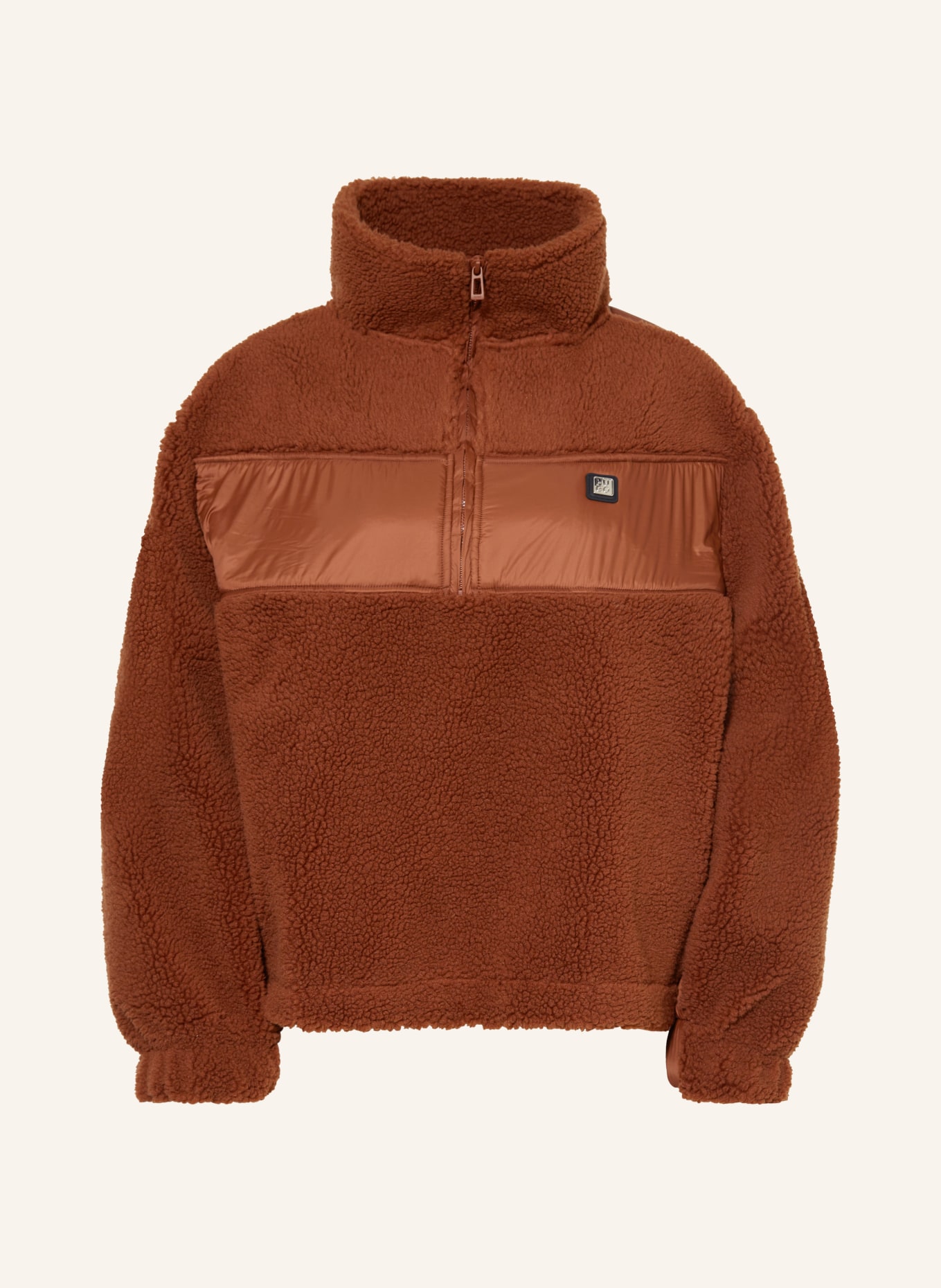 HUGO Sweter typu troyer z pluszowego materiału DACHILLA, Kolor: BRĄZOWY (Obrazek 1)