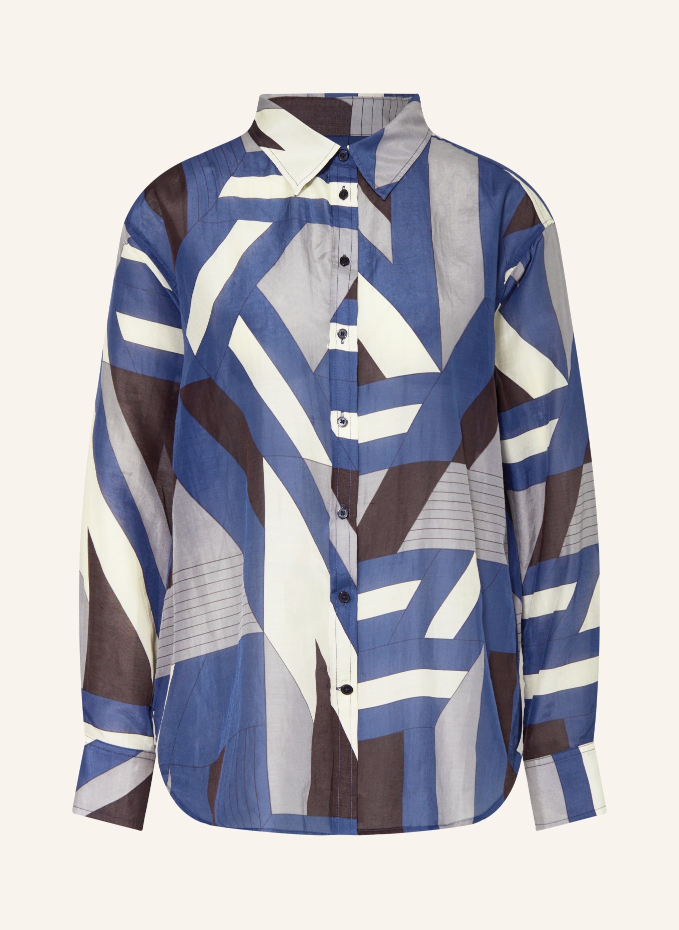 GANT Shirt blouse with silk, Color: DARK BLUE/ LIGHT GRAY/ GRAY (Image 1)