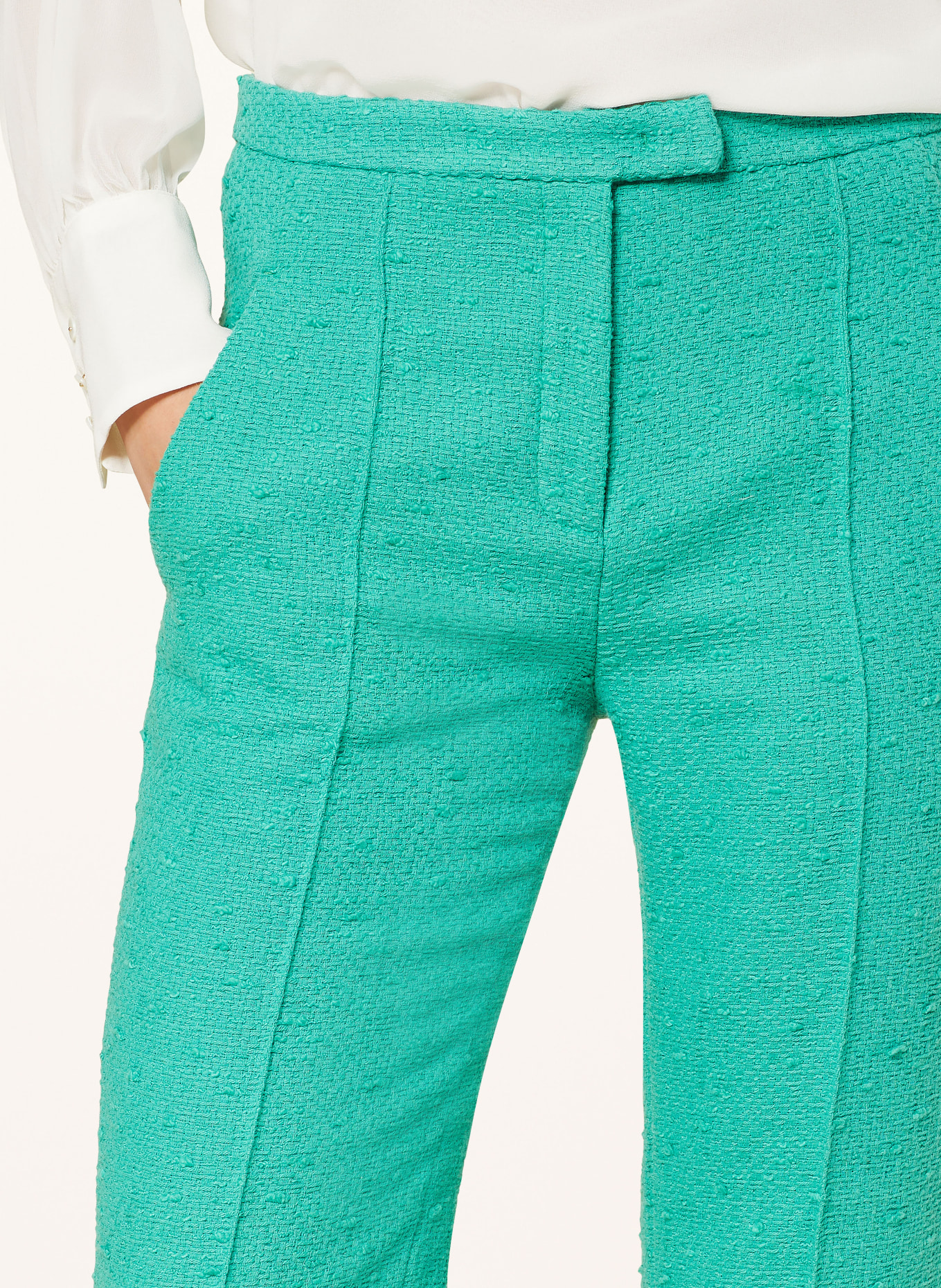 SLY 010 Spodnie z tweedu AZRA, Kolor: ZIELONY (Obrazek 5)