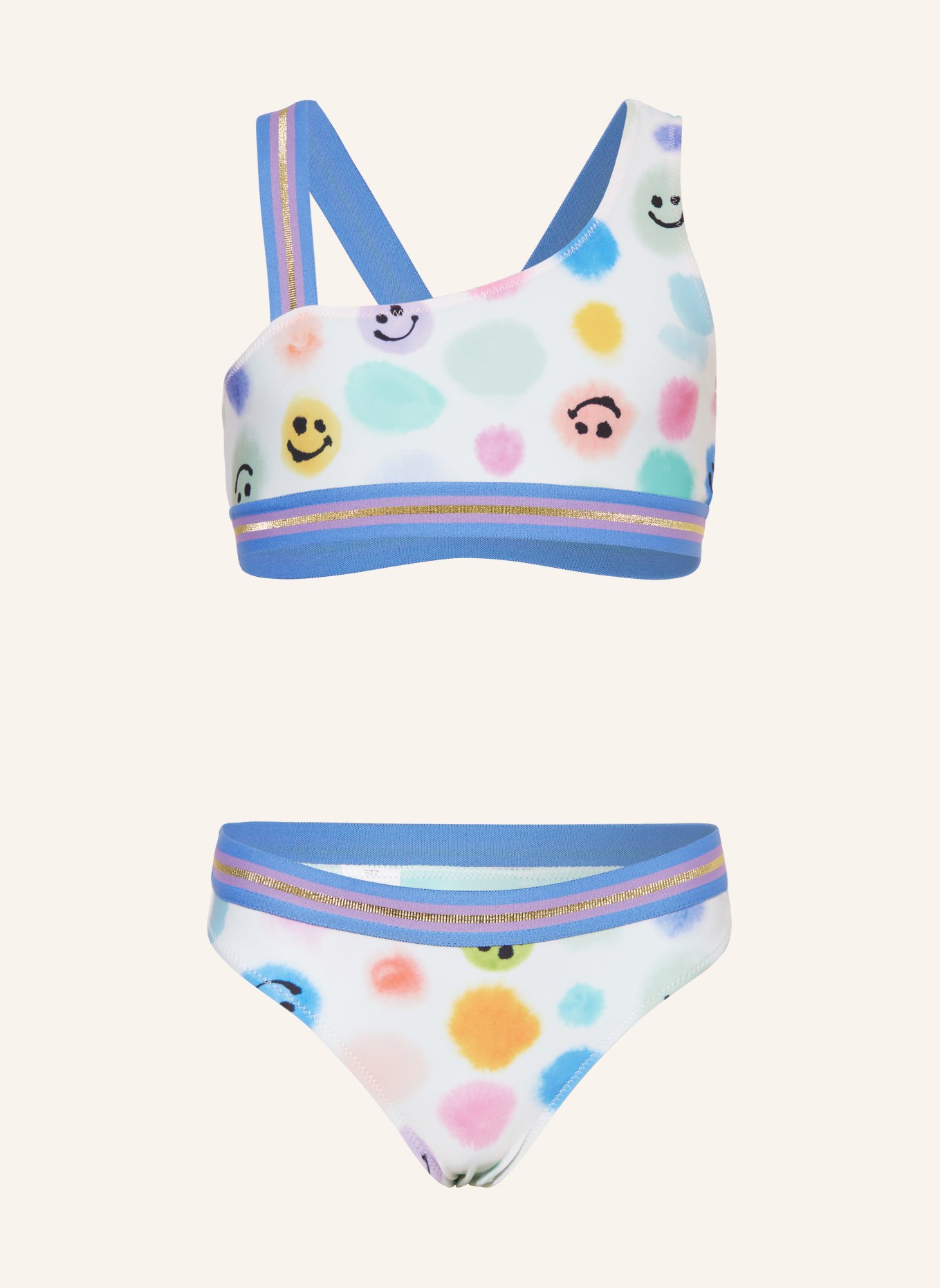 molo Bustier-Bikini NICOLA mit UV-Schutz 50+, Farbe: CREME/ GRÜN/ ORANGE (Bild 1)