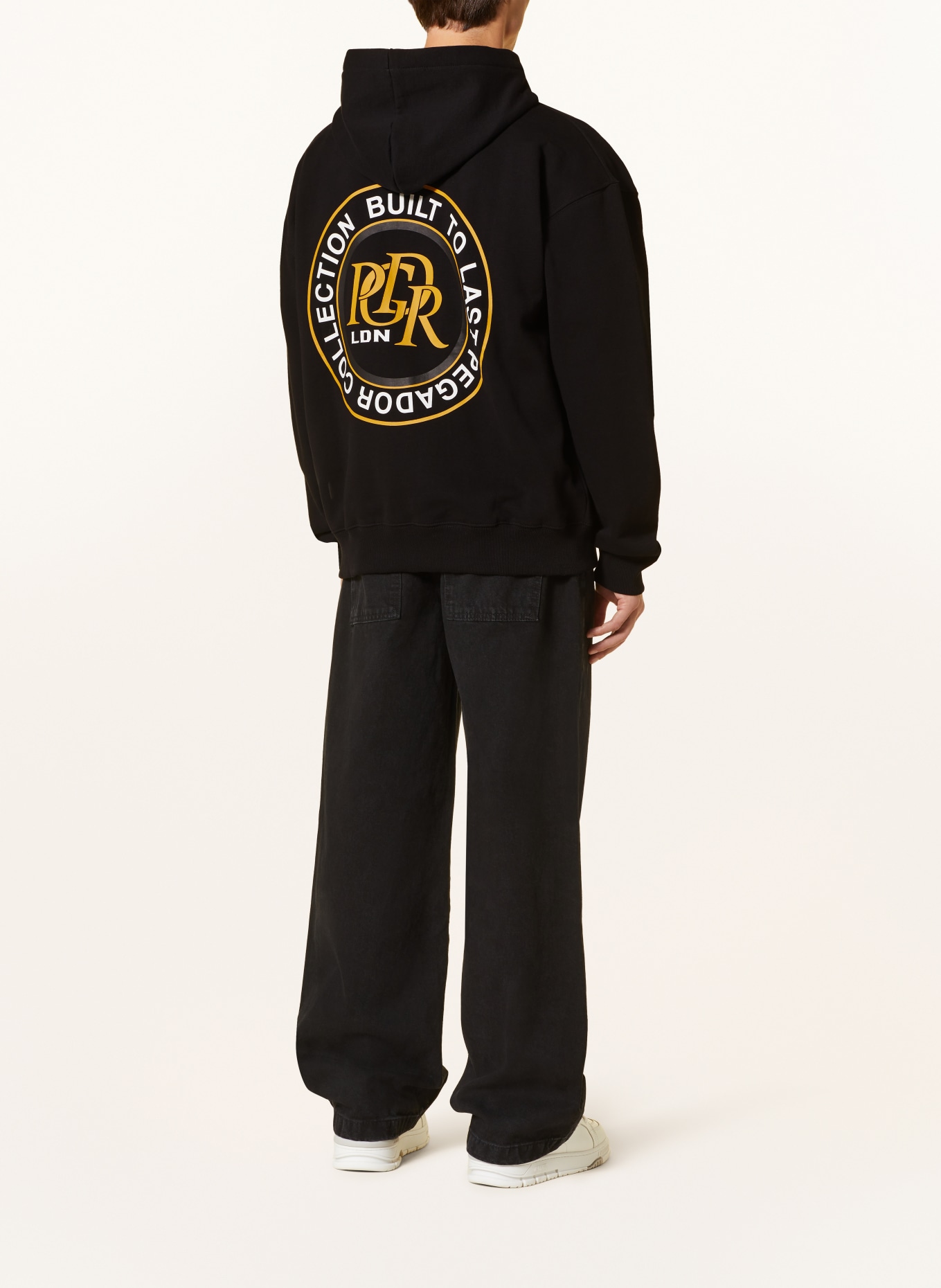 PEGADOR Oversized sweat jacket MARCER, Color: BLACK/ DARK YELLOW/ WHITE (Image 3)