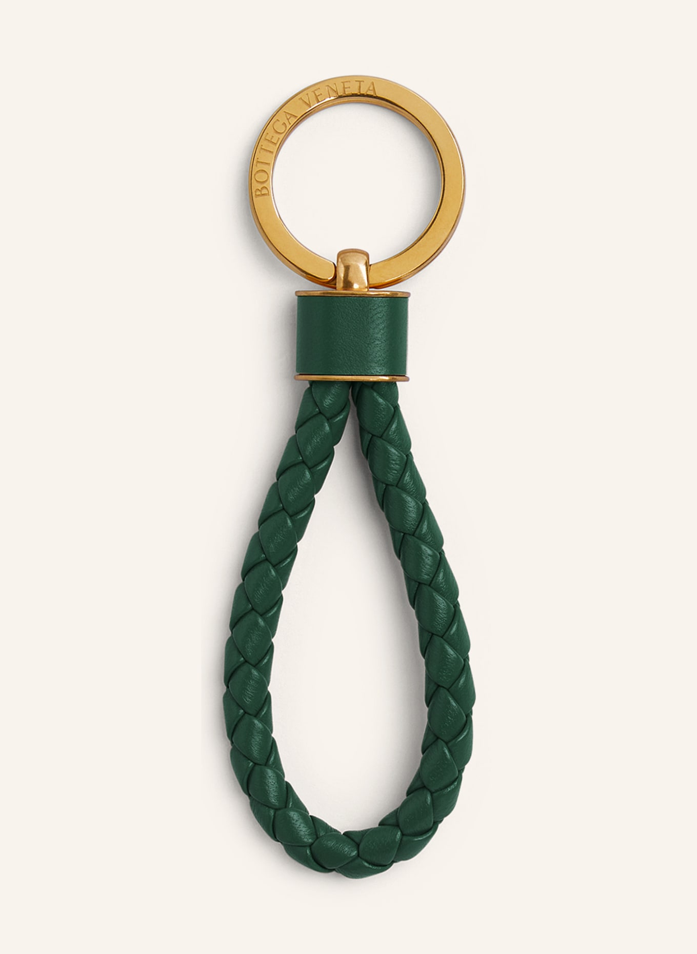 BOTTEGA VENETA Schlüsselanhänger INTRECCIO, Farbe: EMERALD GREEN GOLD (Bild 1)