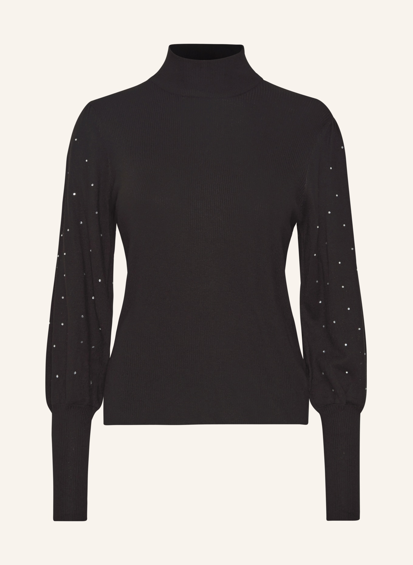 ICHI Sweater IHMAFA with decorative gems, Color: BLACK (Image 1)