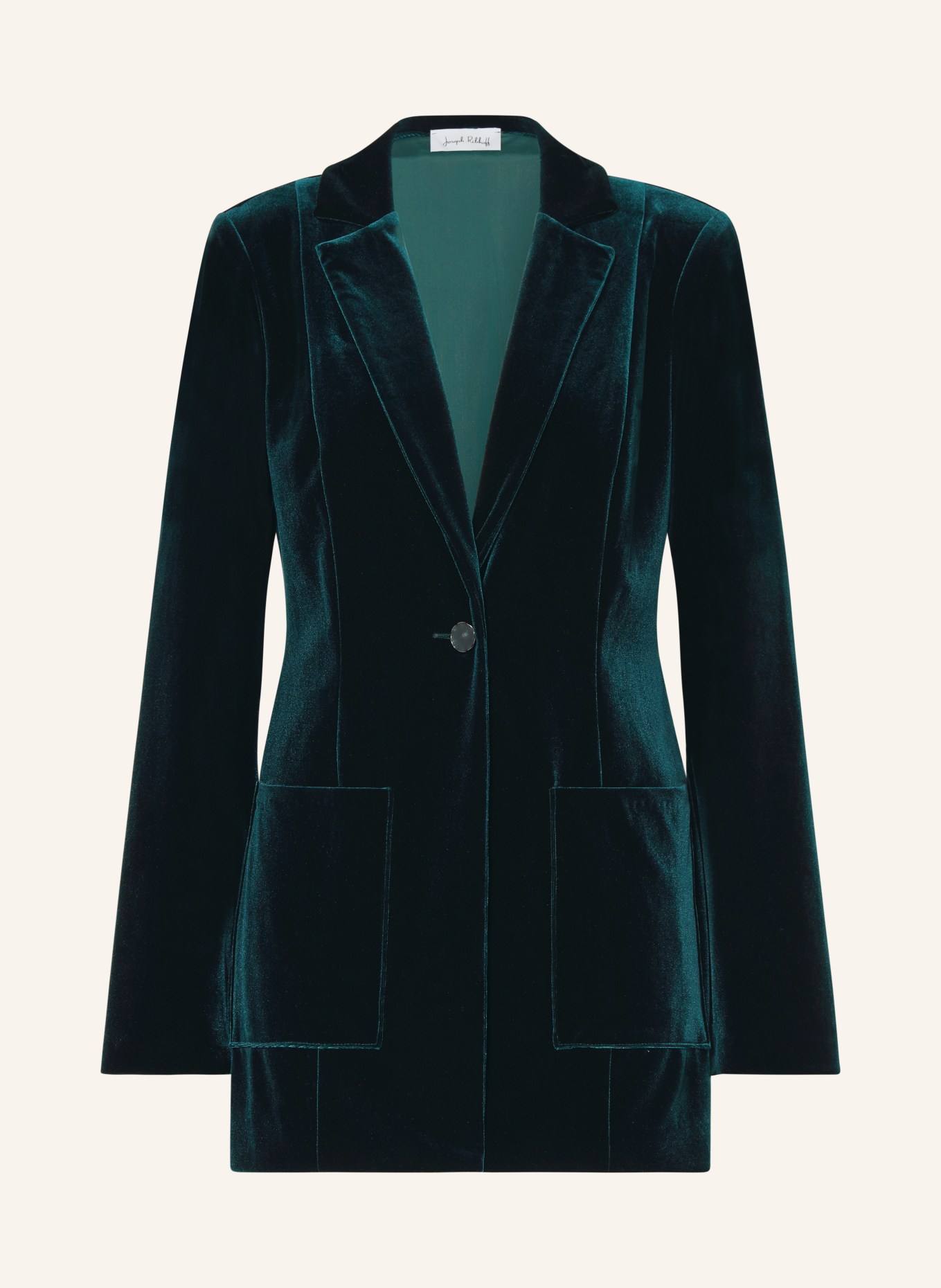 Joseph Ribkoff Long blazer made of velvet, Color: DARK GREEN (Image 1)