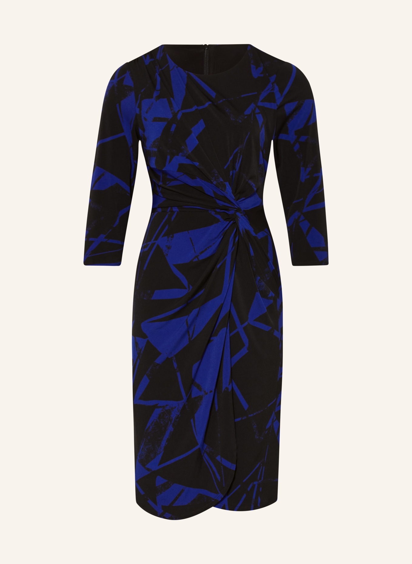Joseph Ribkoff Sheath dress made of jersey with 3/4 sleeves, Color: BLACK/ BLUE (Image 1)
