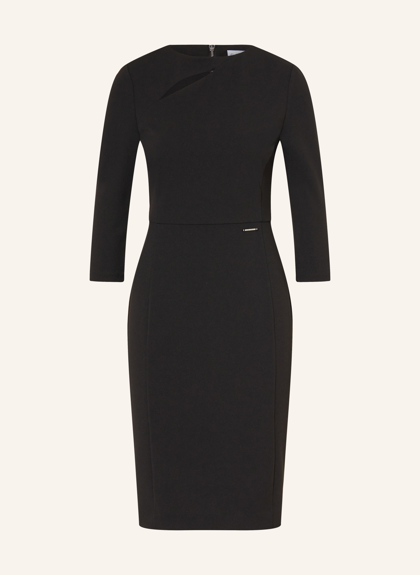 Calvin Klein Sheath dress with cut-out and 3/4 sleeves in black