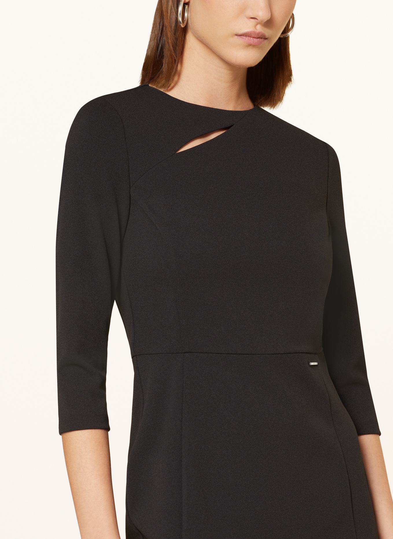 Calvin Klein Sheath dress with cut-out and 3/4 sleeves in black