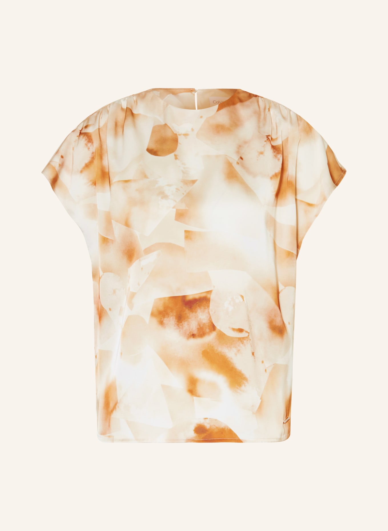 Calvin Klein Shirt blouse in satin, Color: BROWN/ LIGHT BROWN (Image 1)