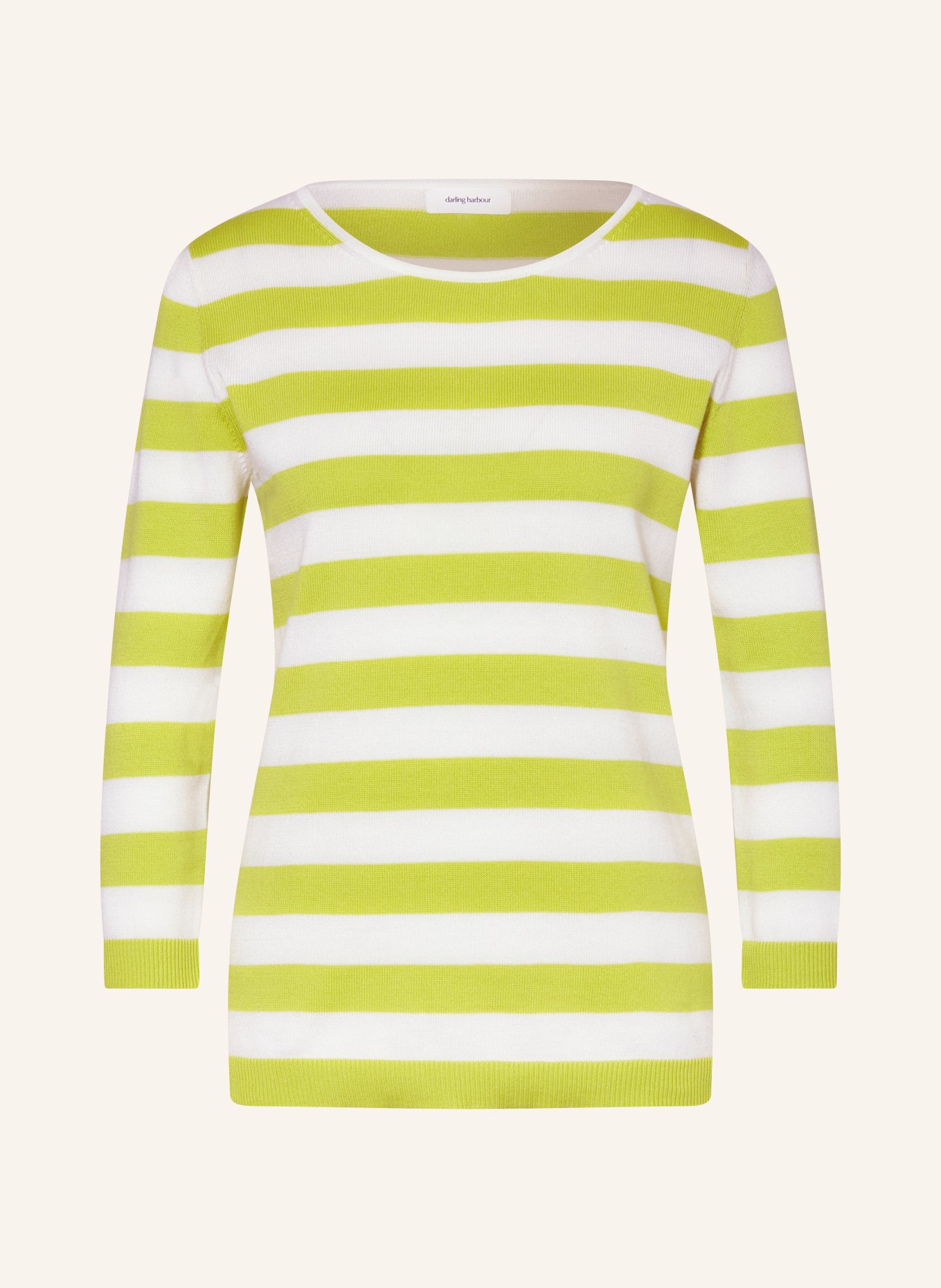 darling harbour Pullover mit 3/4-Arm: WEISS / GELB