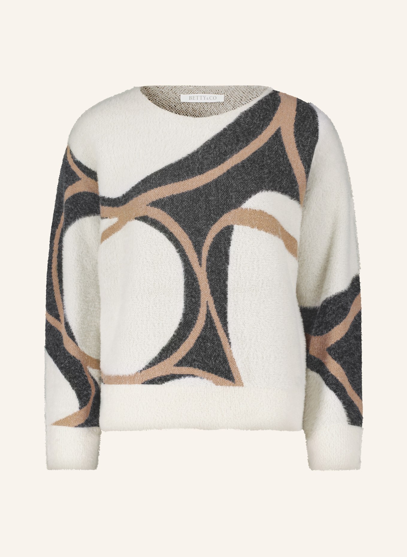 BETTY&CO Sweater, Color: WHITE/ BLACK/ BEIGE (Image 1)