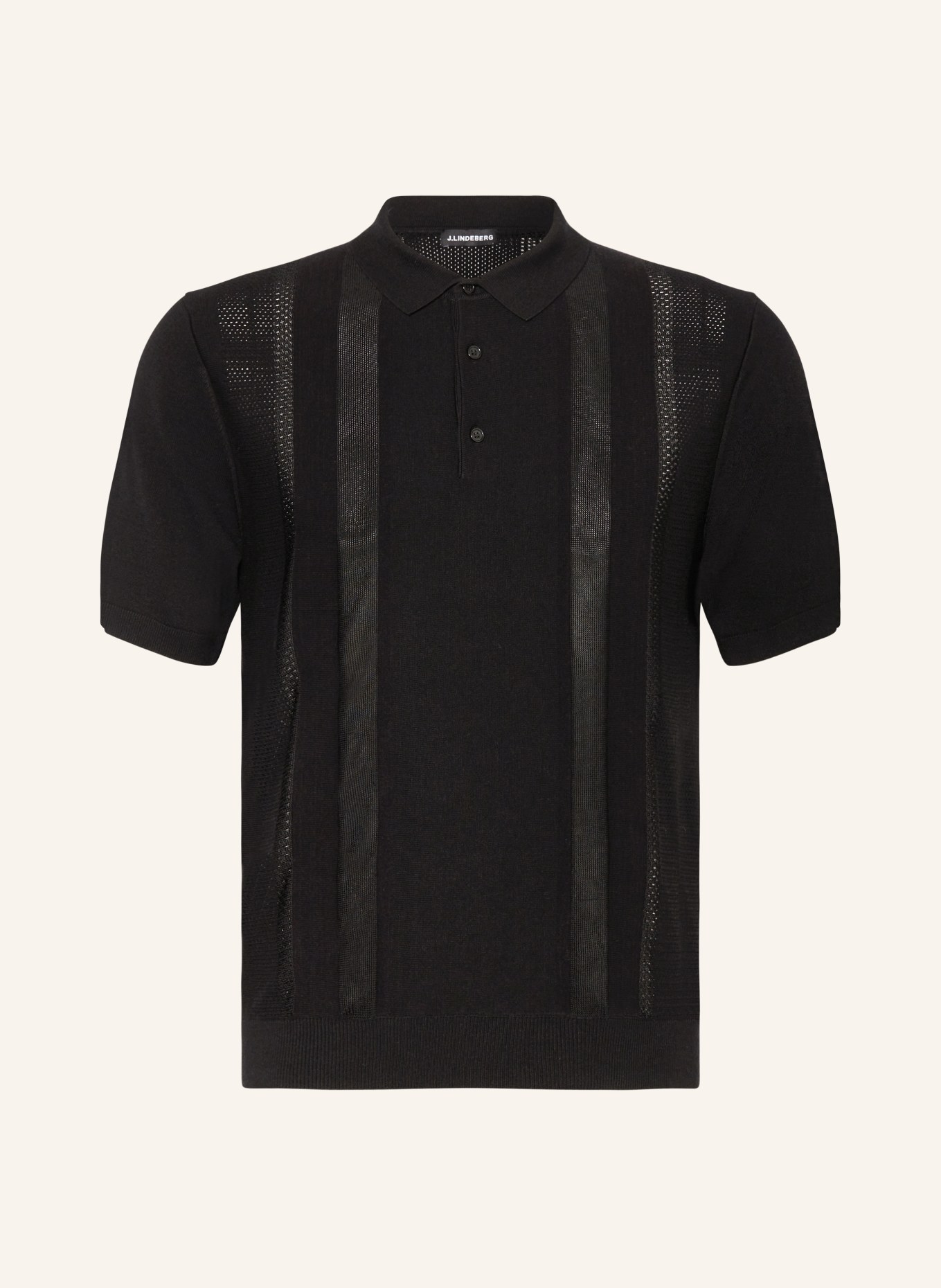 J.LINDEBERG Knitted polo shirt, Color: BLACK (Image 1)