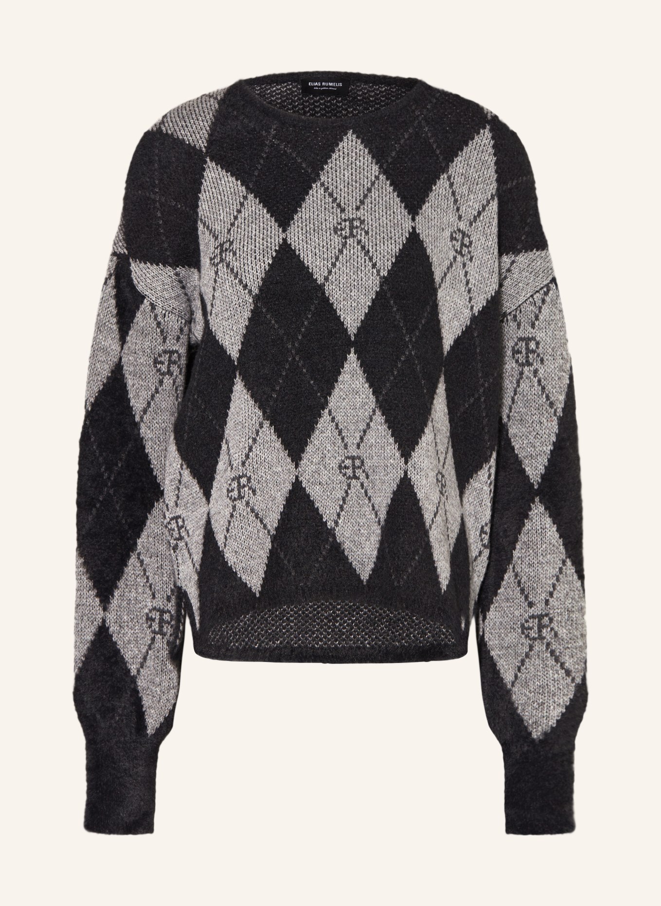 ELIAS RUMELIS Sweater TAIRAER, Color: BLACK/ LIGHT GRAY (Image 1)