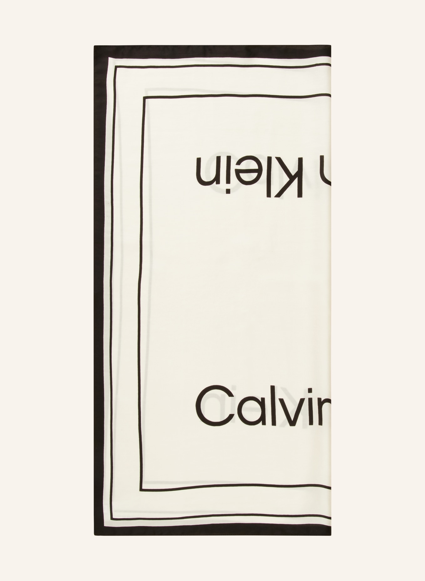 Calvin Klein Seidentuch, Farbe: ECRU/ SCHWARZ (Bild 1)