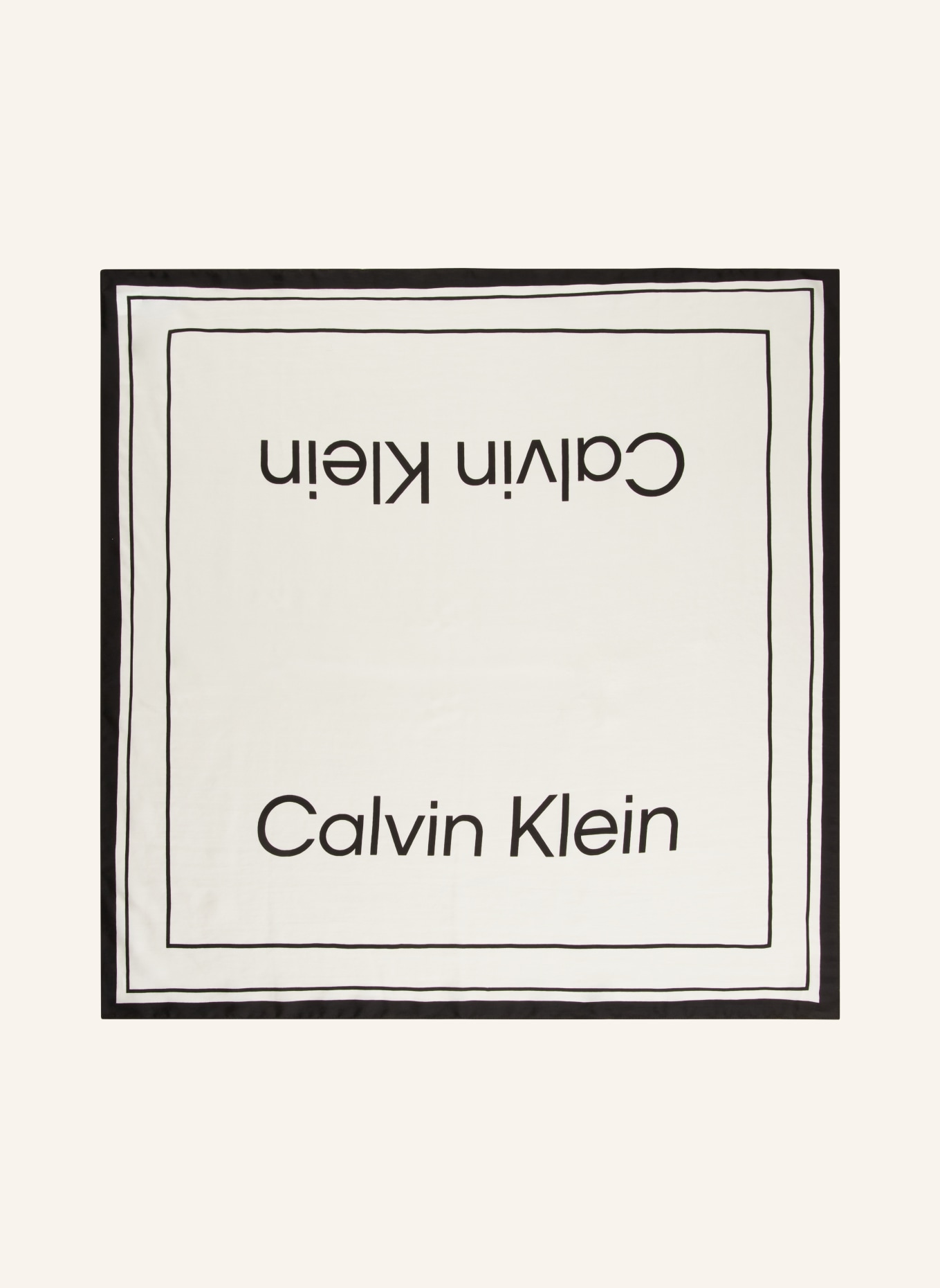 Calvin Klein Seidentuch, Farbe: ECRU/ SCHWARZ (Bild 3)