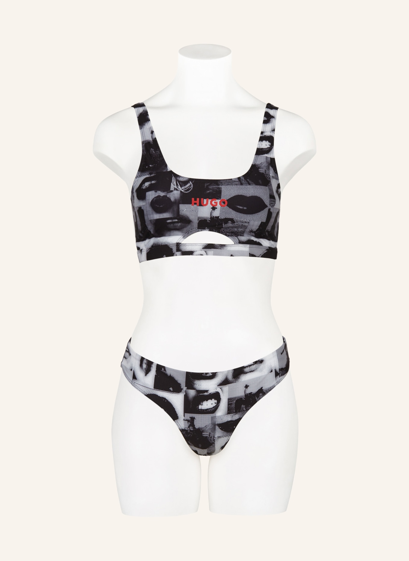 HUGO Basic bikini bottoms WESTERN LIP CLASSIC, Color: BLACK/ WHITE/ GRAY (Image 2)