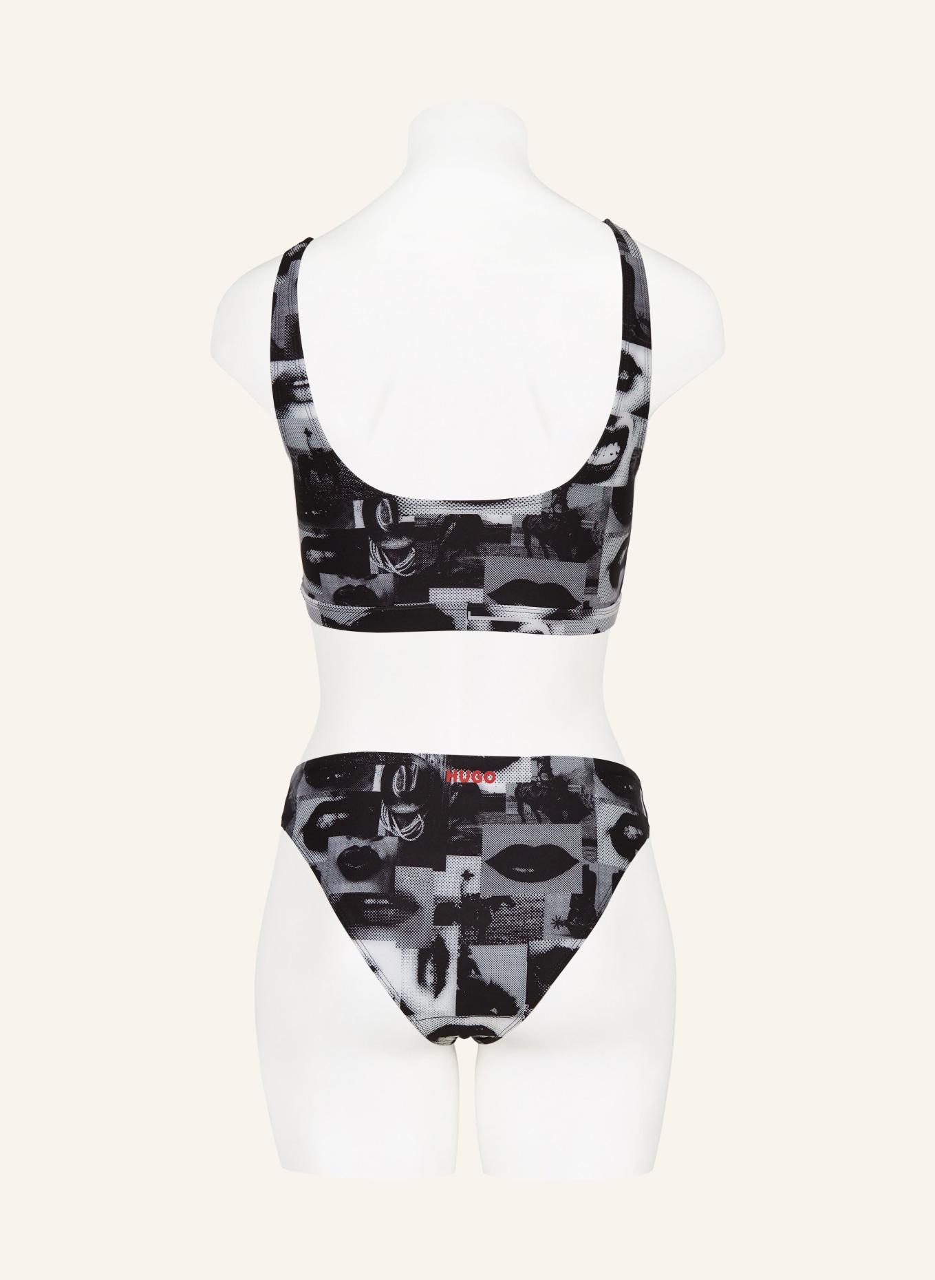 HUGO Basic bikini bottoms WESTERN LIP CLASSIC, Color: BLACK/ WHITE/ GRAY (Image 3)