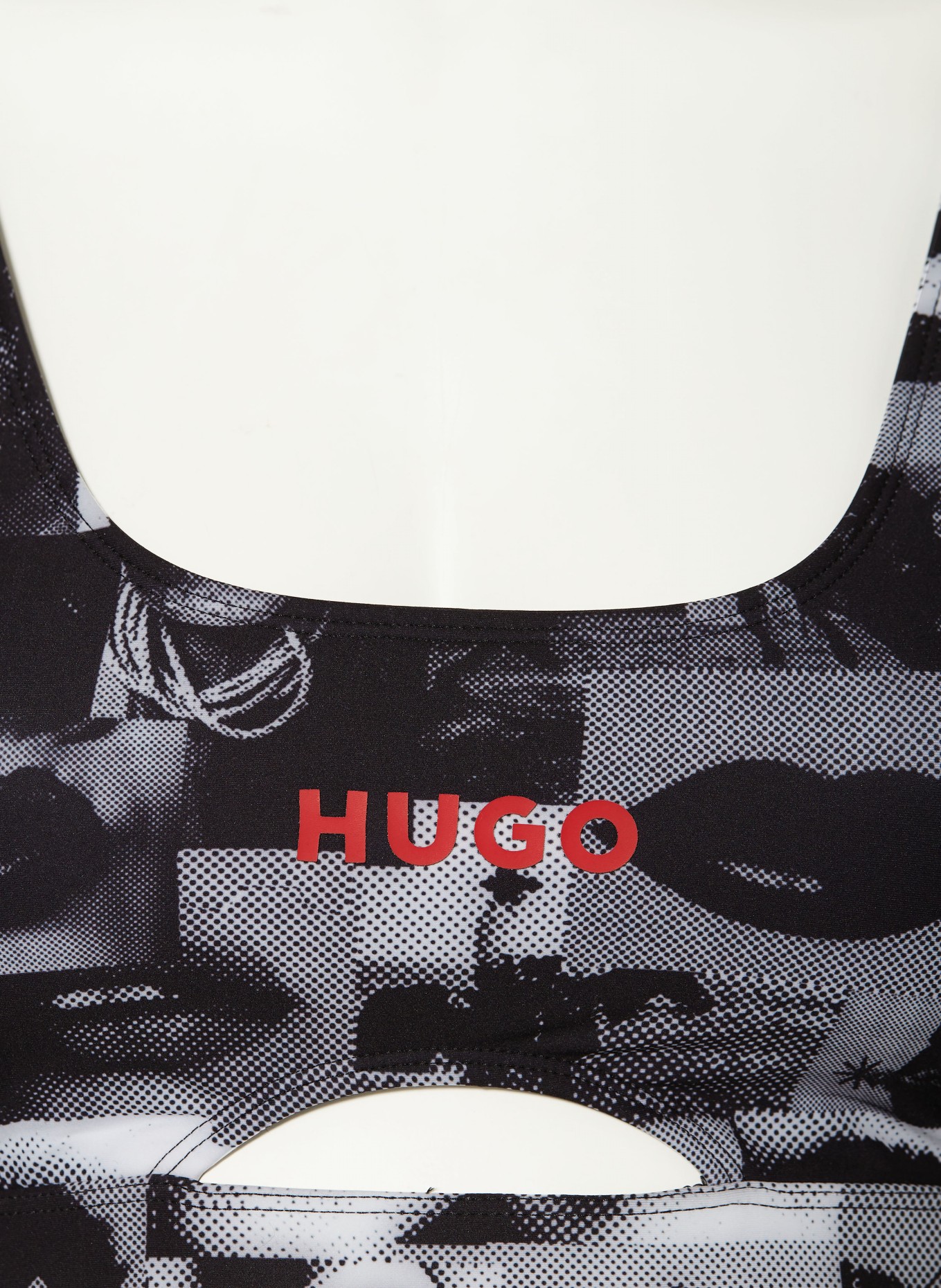 HUGO Bustier-Bikini-Top WESTERN LIPS, Farbe: SCHWARZ/ WEISS/ GRAU (Bild 4)