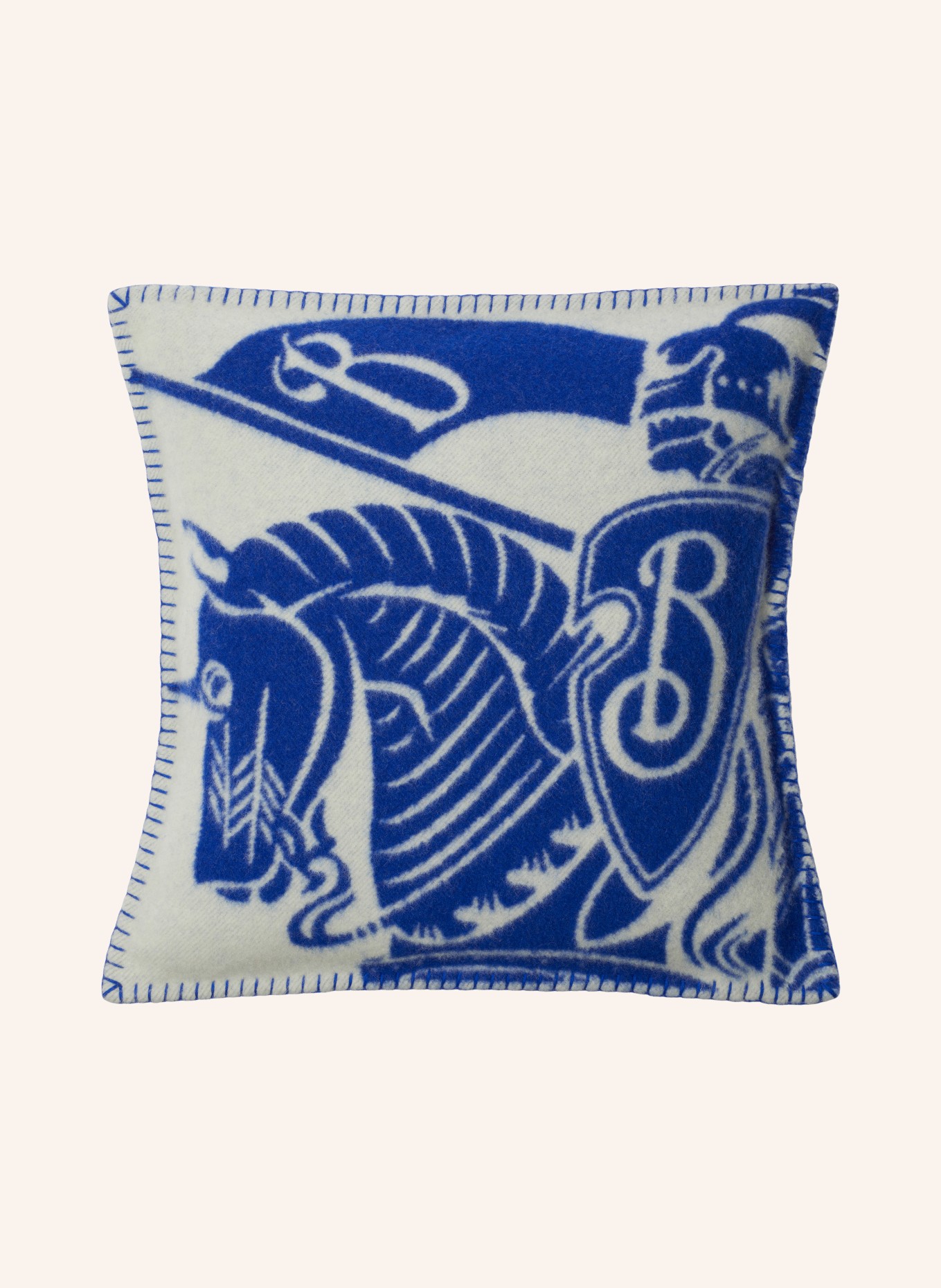 BURBERRY Decorative cushion, Color: WHITE/ BLUE (Image 1)