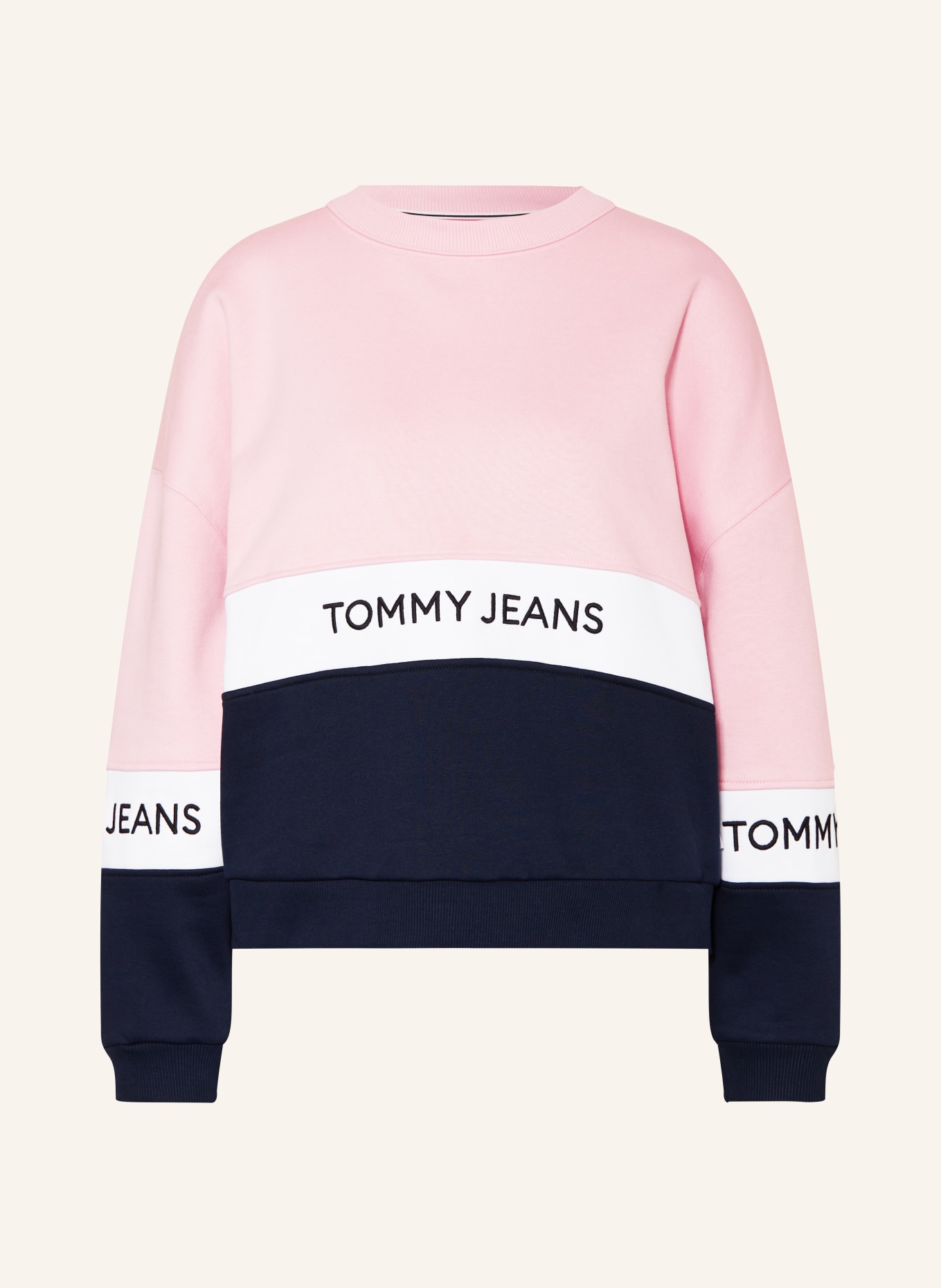 TOMMY JEANS Sweatshirt, Color: PINK/ WHITE/ DARK BLUE (Image 1)